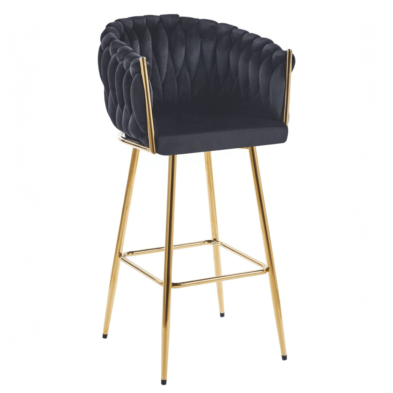 כיסא בר מעוצב יוקרתי שחור רגל זהב דגם מורין - חיסול! כיסא בר מעוצב יוקרתי שחור רגל זהב דגם מורין - חיסול!