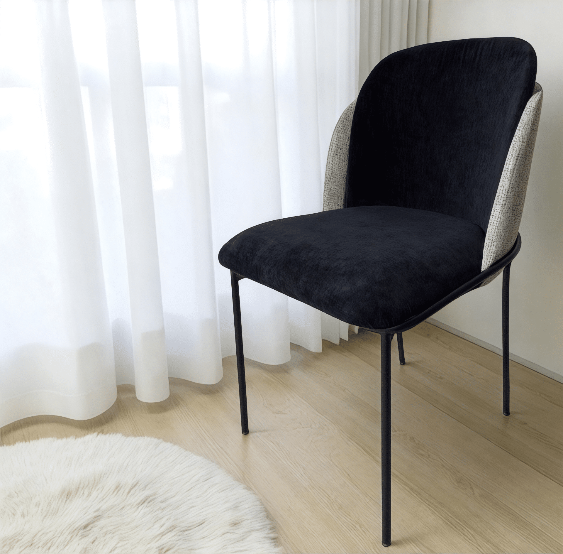 כיסא שחור מעטפת אריג שחור אפור דגם איתי - SALE!! כיסא שחור מעטפת אריג שחור אפור דגם איתי - SALE!!