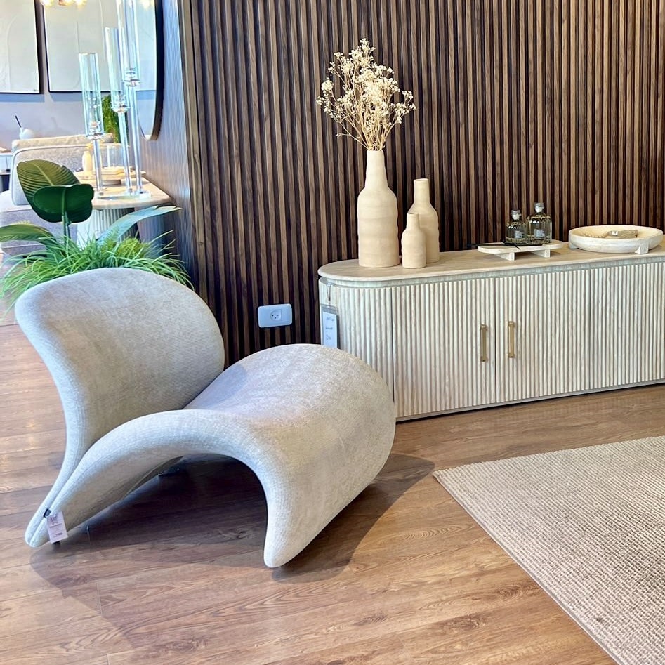 כורסא מוניקה בד אריג שמנת דגם גרייס