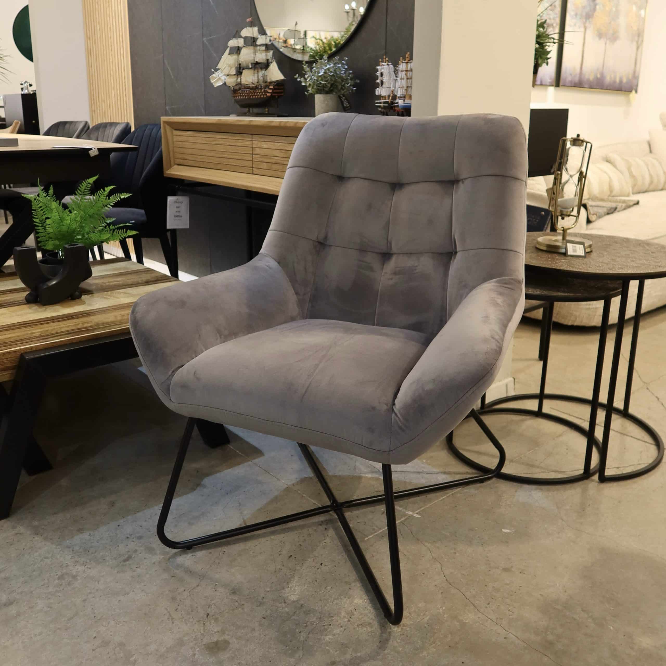 כורסא מעוצבת דגם רובין אפור