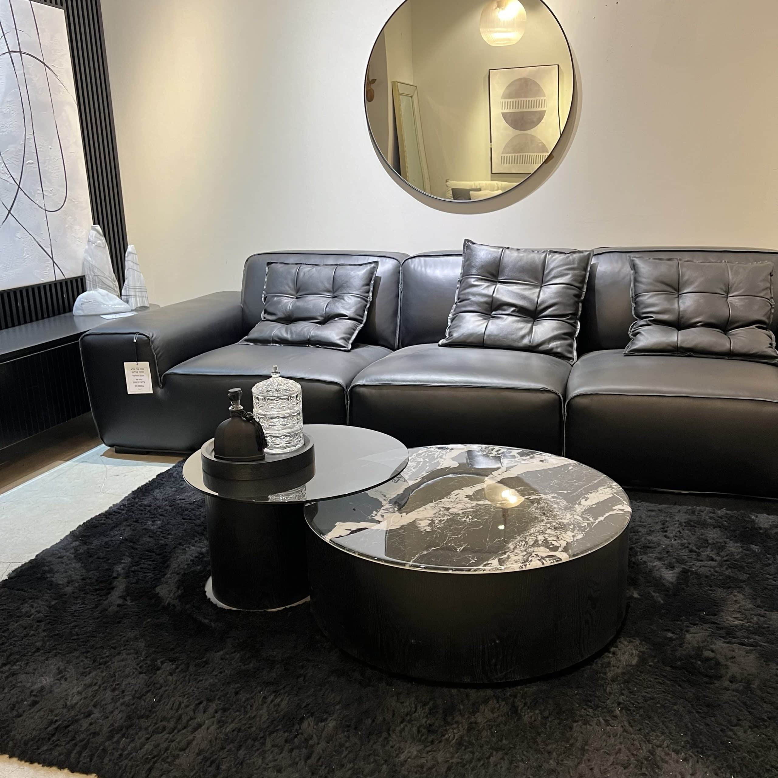 סט שולחן סלון ונשכן גלאס בלק מרבל 80 | 60 דגם סופיטל סט שולחן סלון ונשכן גלאס בלק מרבל 80 | 60 דגם סופיטל