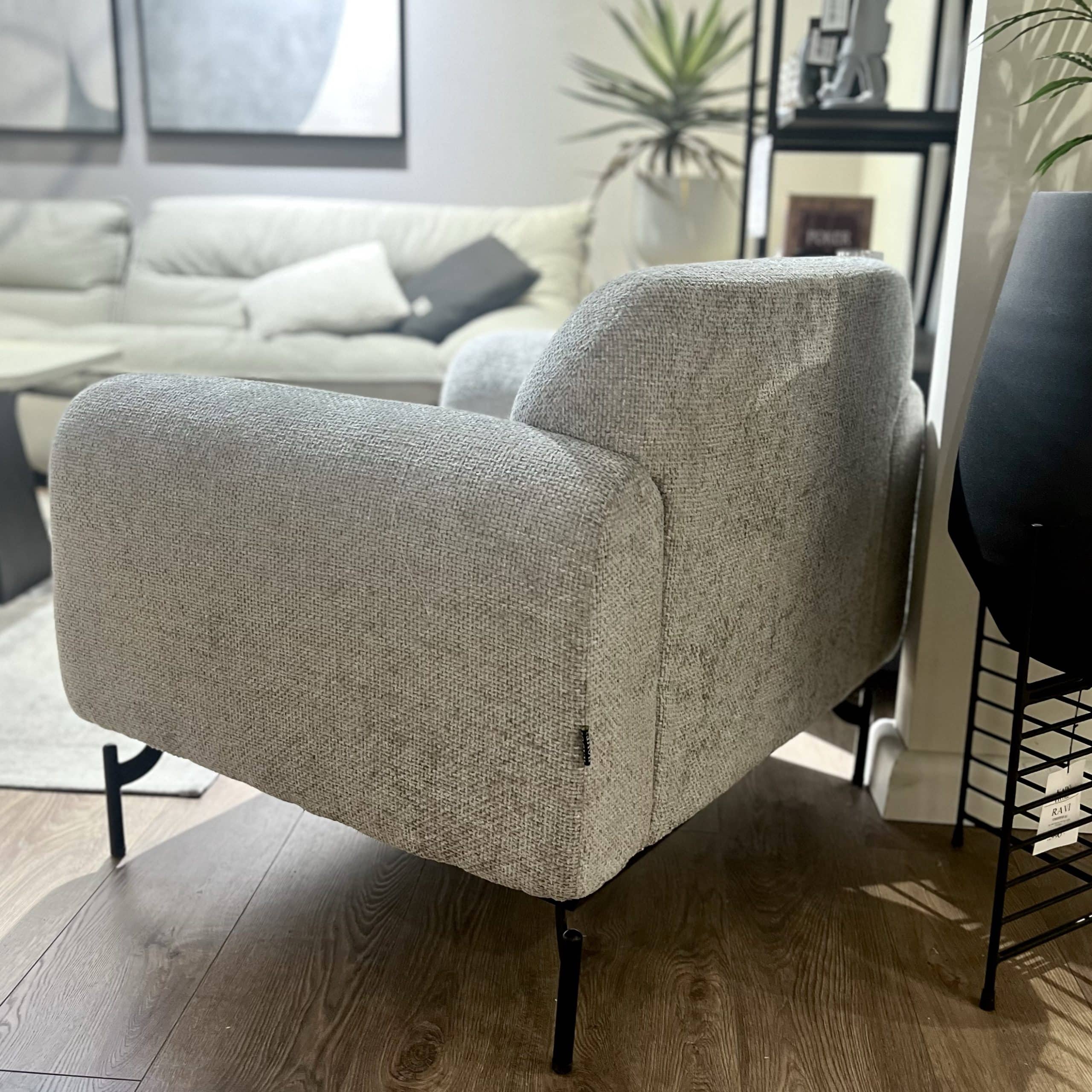 כורסא קלאסיק דגם ויקי אריג אפור