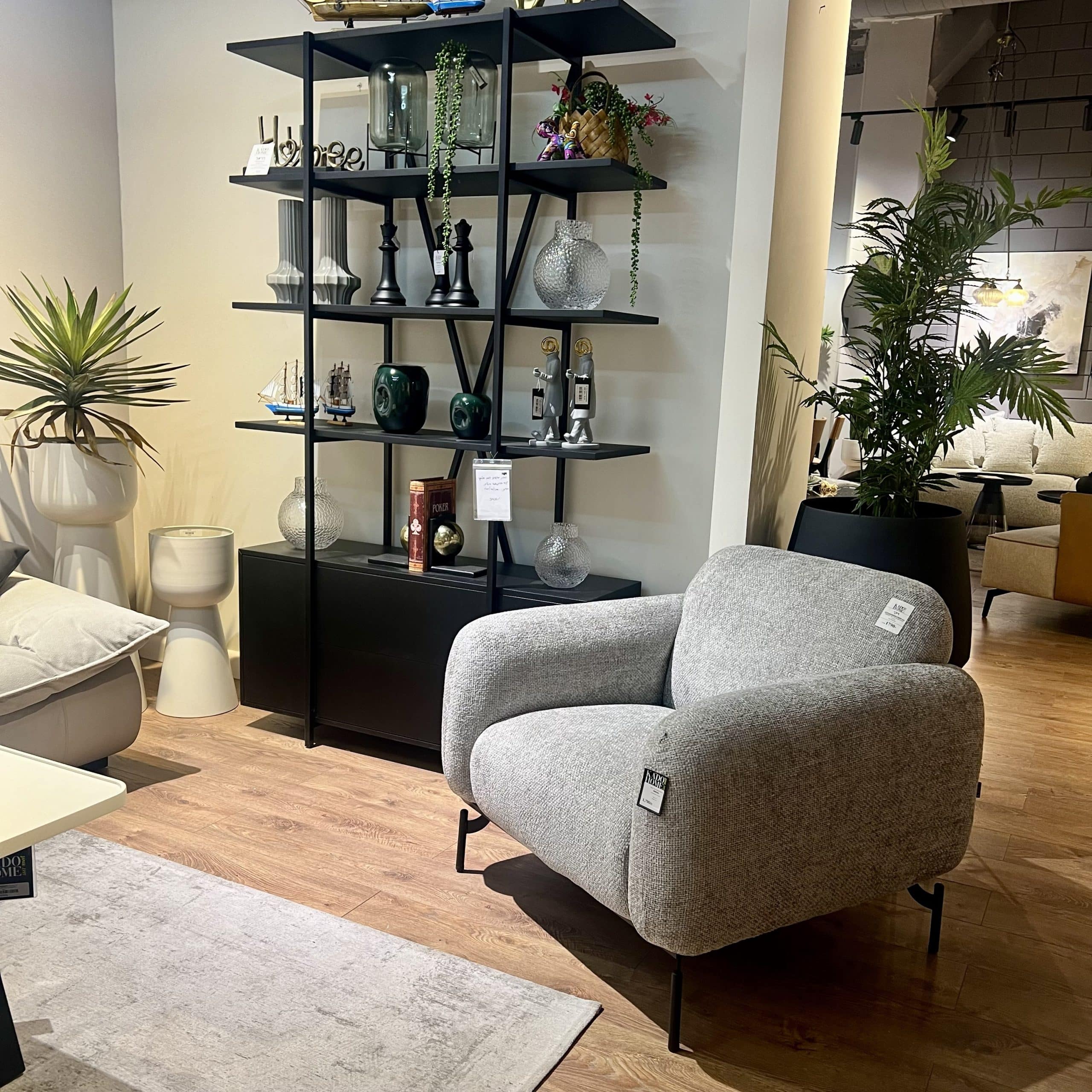 כורסא קלאסיק דגם ויקי אריג אפור