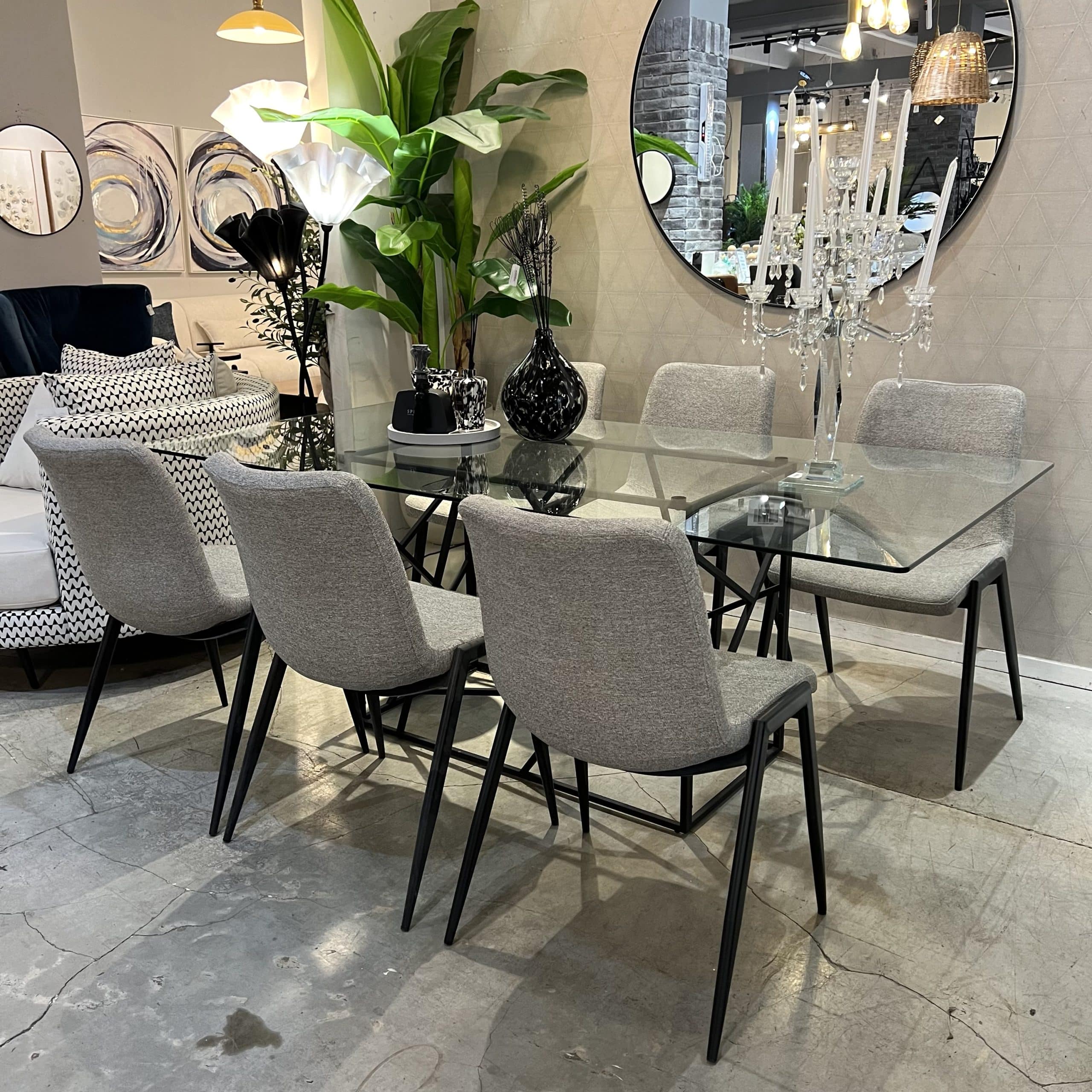 כיסא פינת אוכל אפור דגם קליפטון במבצע