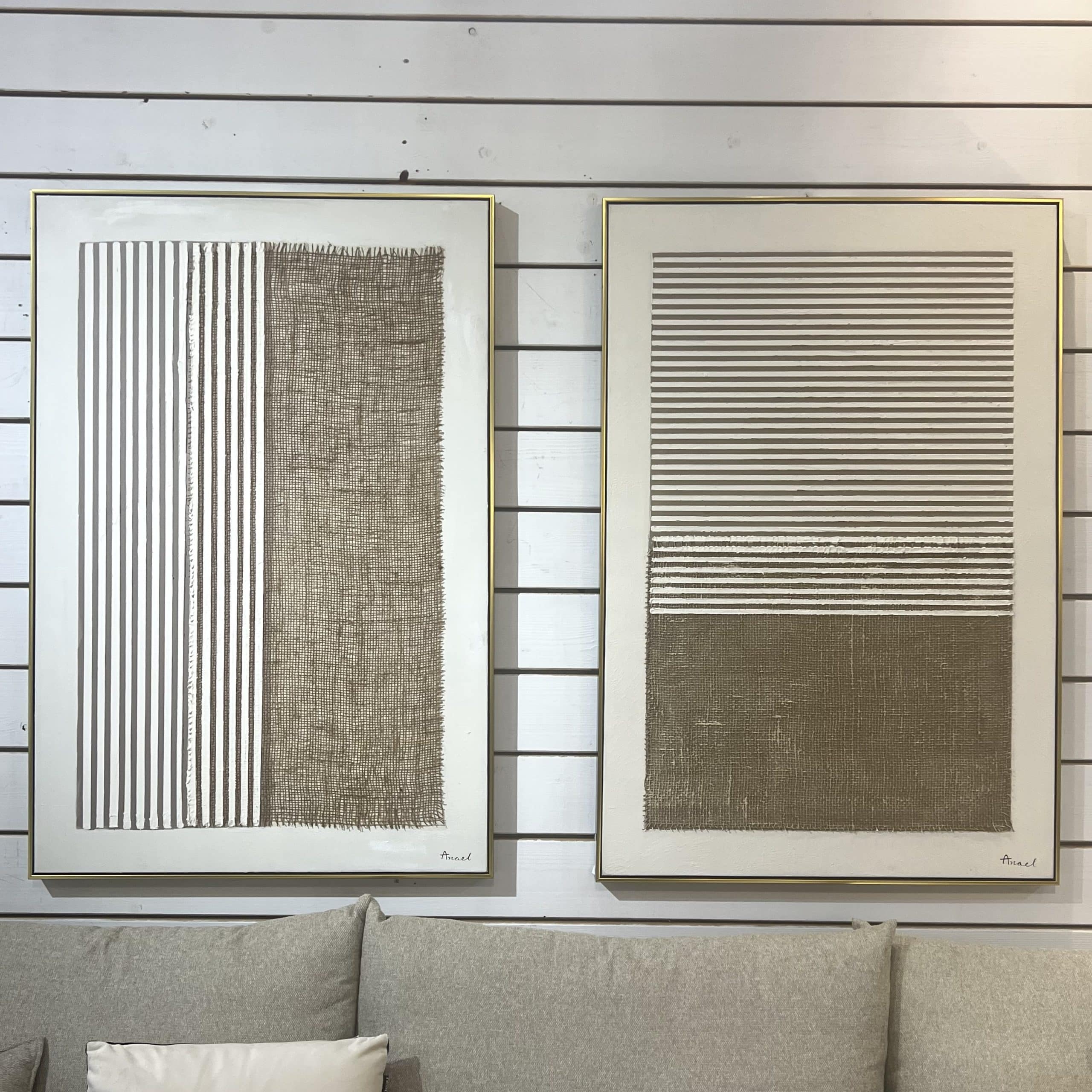 תמונה פסים שמן אנאל בשילוב הדפסה עם מסגרת תמונה פסים שמן אנאל בשילוב הדפסה עם מסגרת