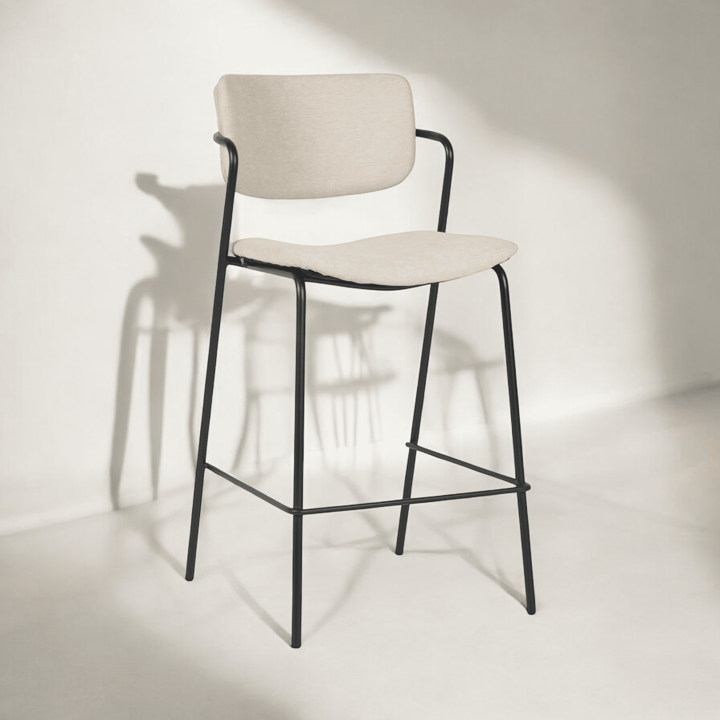 כיסא בר דגם לוסיאן בד אריג בז - SALE - אספקה 90 ימי עסקים