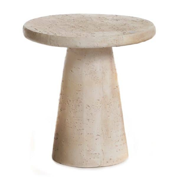 שולחן צד עגול טרוונטין על רגל דגם נוקס