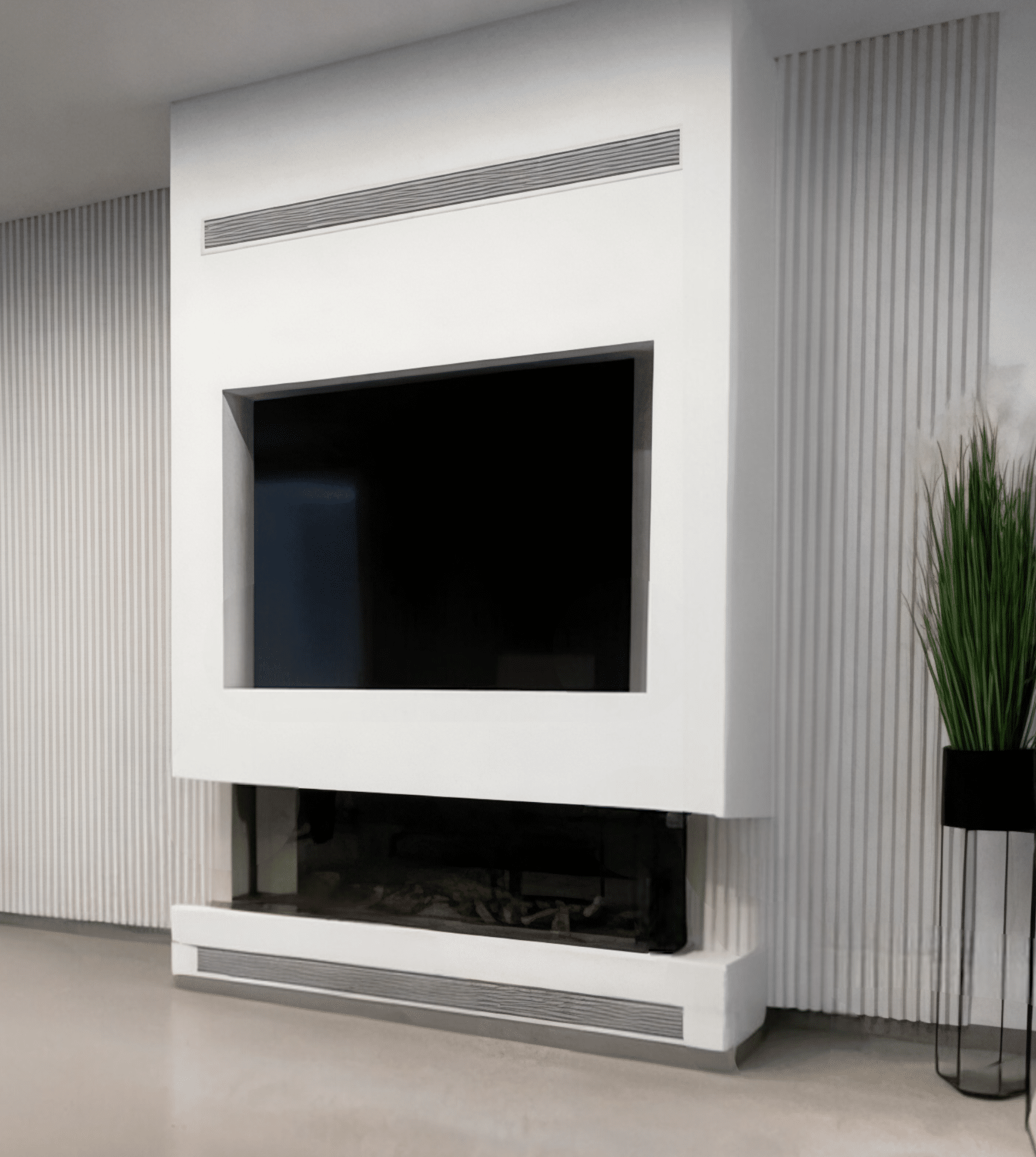 חיפוי קיר פולימרי פסים גוון לבן שבור WT153 חיפוי קיר פולימרי פסים גוון לבן שבור WT153