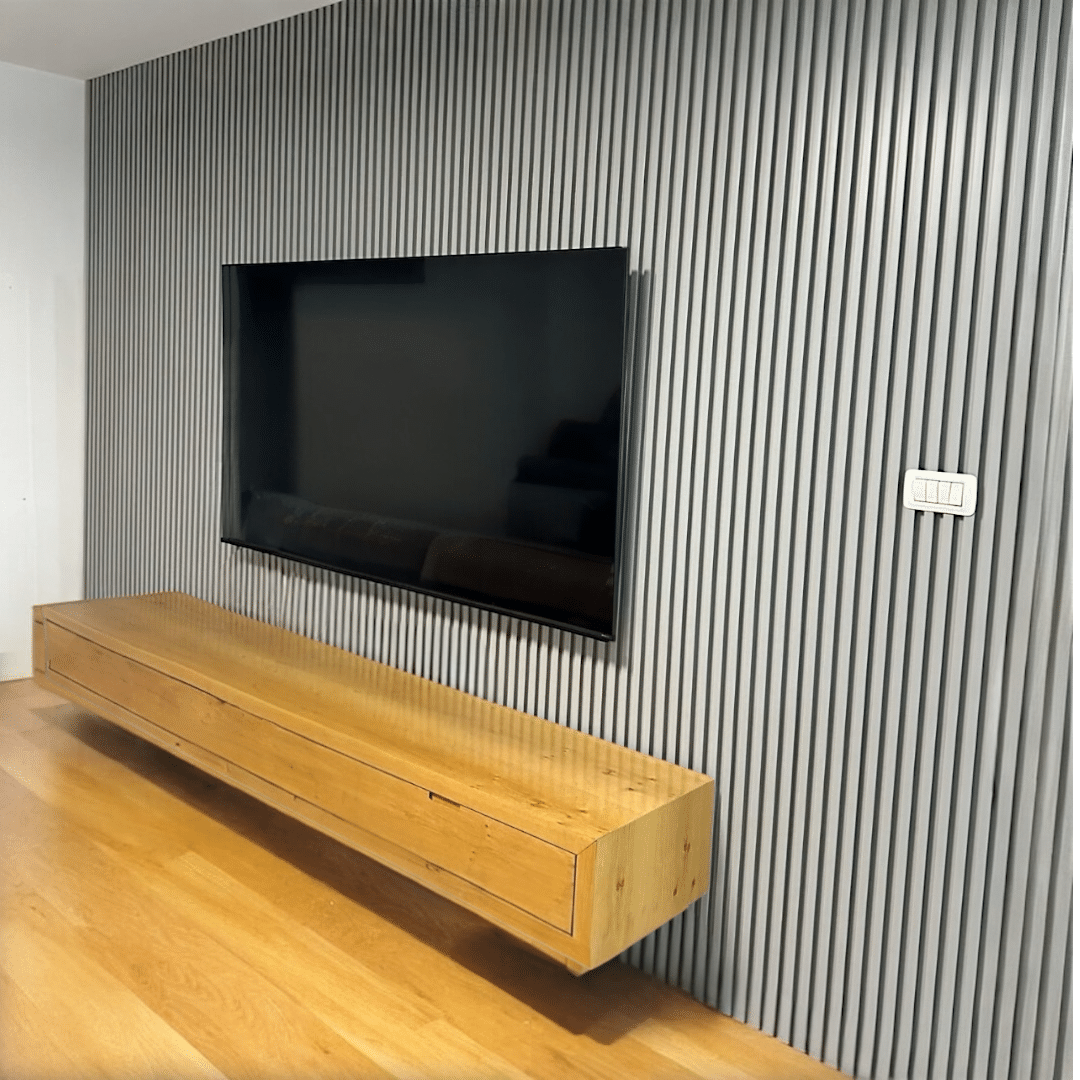 חיפוי קיר פסים פולימרי אפור בטון M2038-94- אחרונים!