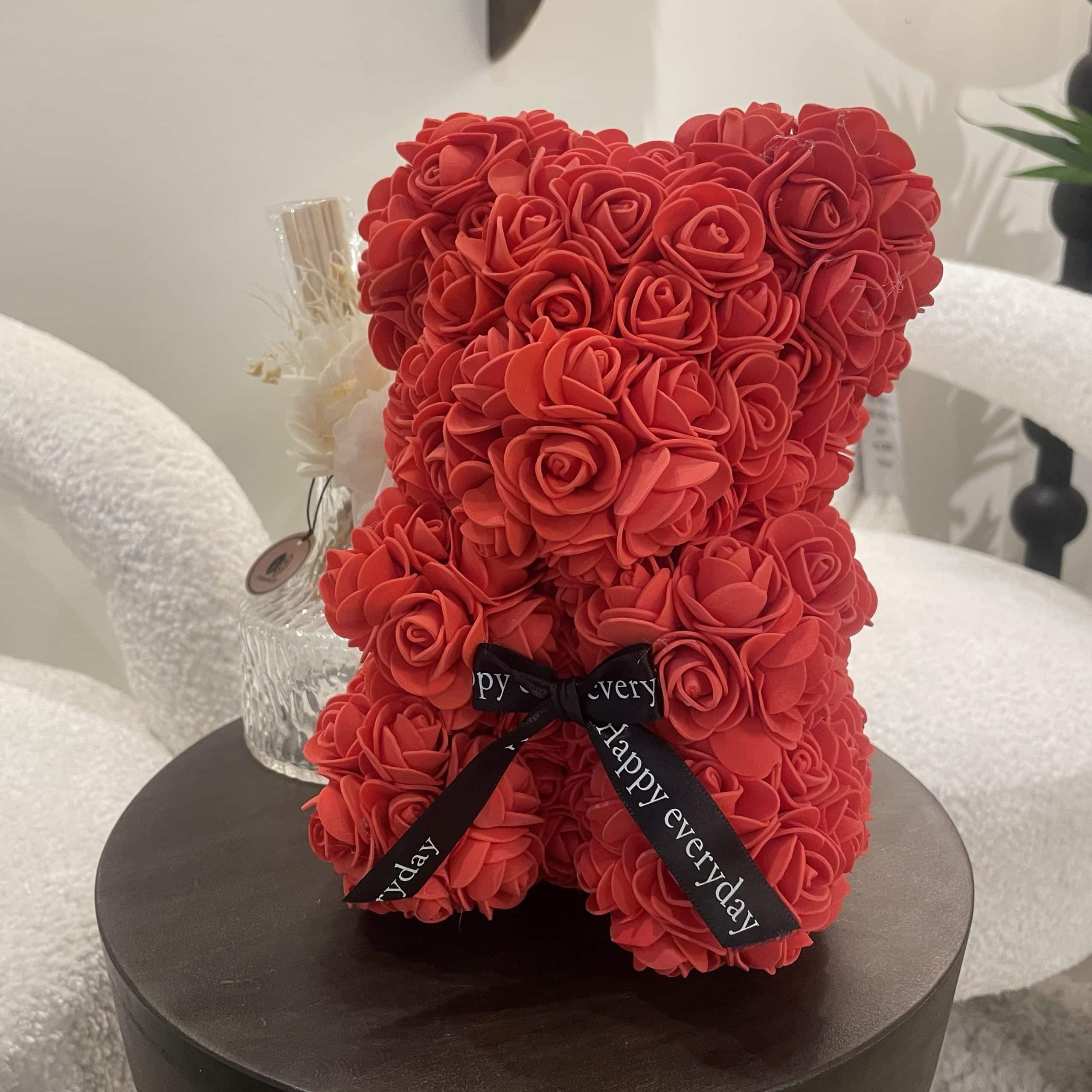 דובי פרחים מעוצב גוון אדום