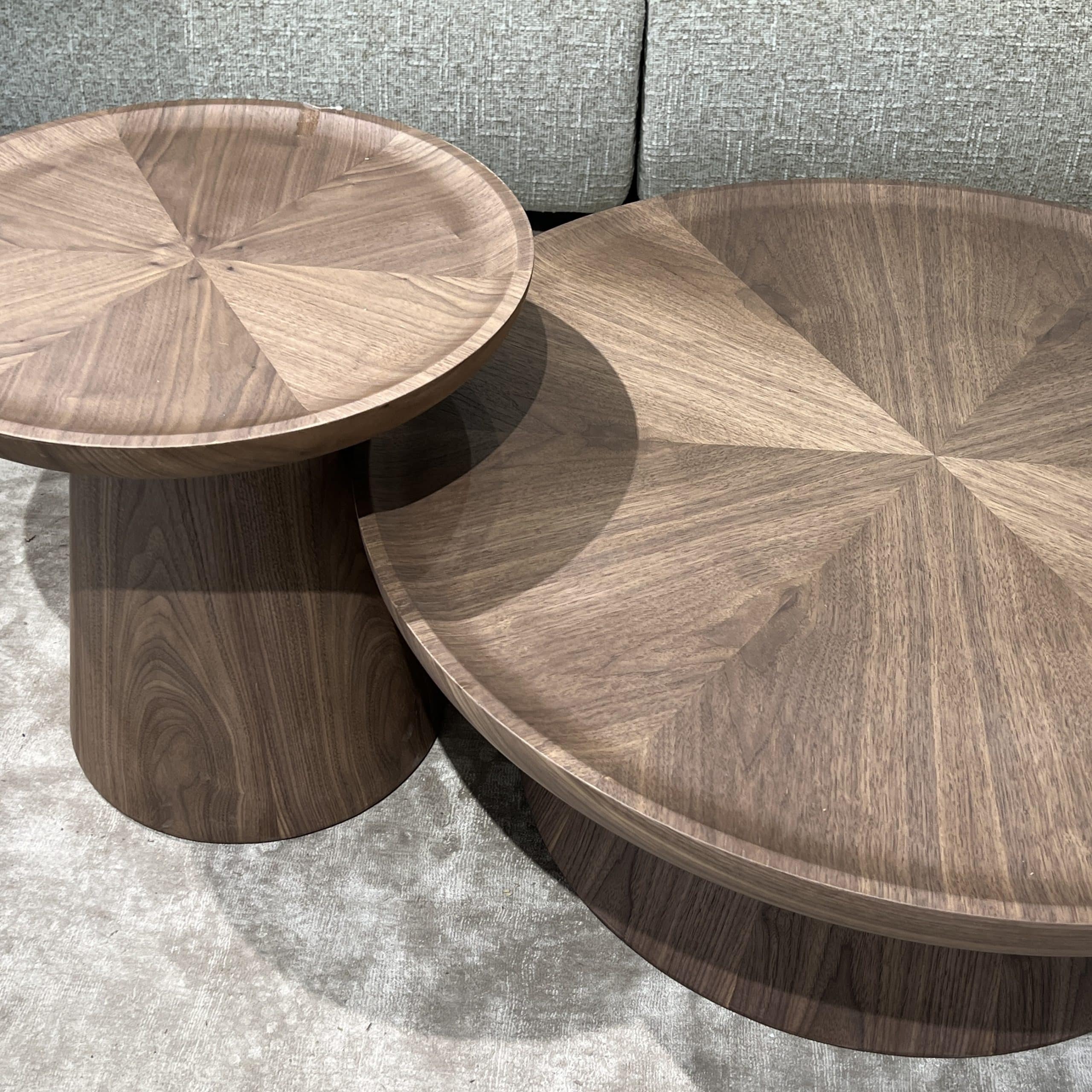 סט שולחנות סלון עגולים אגוז אמריקאי מגש תפירה שמש דגם סופיטל - במלאי! סט שולחנות סלון עגולים אגוז אמריקאי מגש תפירה שמש דגם סופיטל - במלאי!