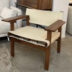 כורסא מעוצבת אפרול דמוי עור אבן רגל עץ אגוז דגם סופיטל