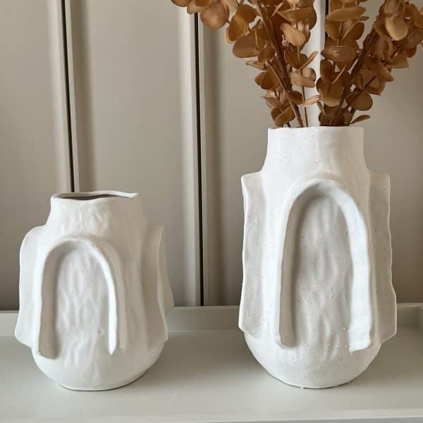 כד קרמיקה מעוצב לבן דוגמא M דגם איקו