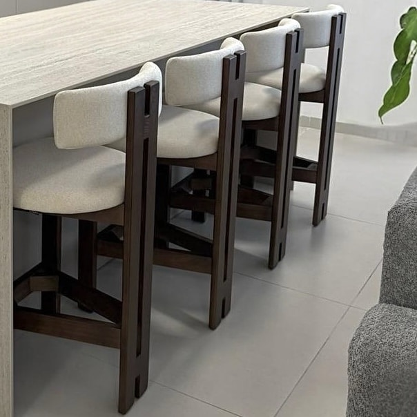 כסא בר פאלם אריג אבן רגל עץ אגוז דגם סופיטל כסא בר פאלם אריג אבן רגל עץ אגוז דגם סופיטל