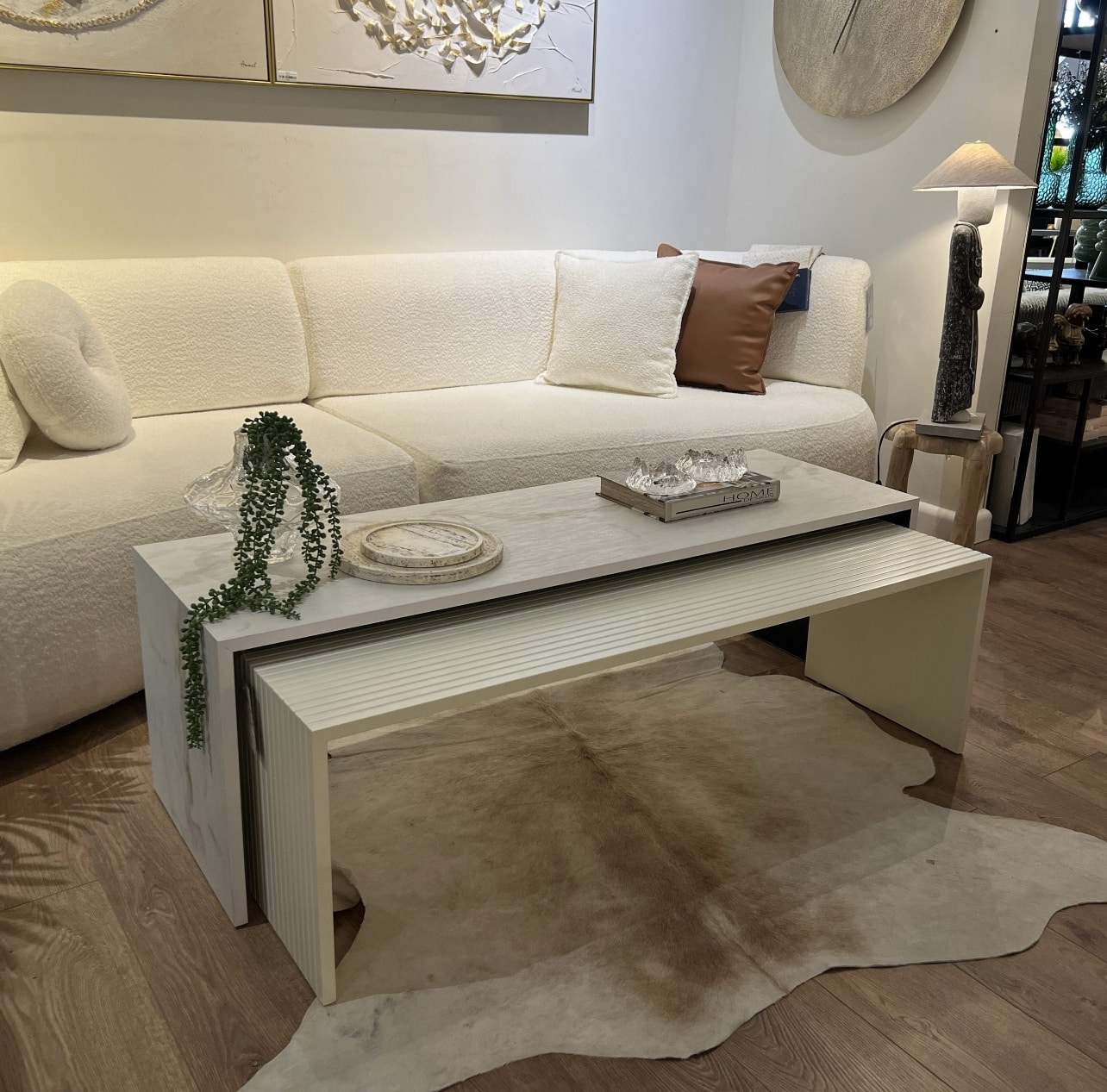 סט שולחנות סלון מלבני דגם ״שאטו״ גריי מארבל סהרה- עיצוב אישי סט שולחנות סלון מלבני דגם ״שאטו״ גריי מארבל סהרה- עיצוב אישי