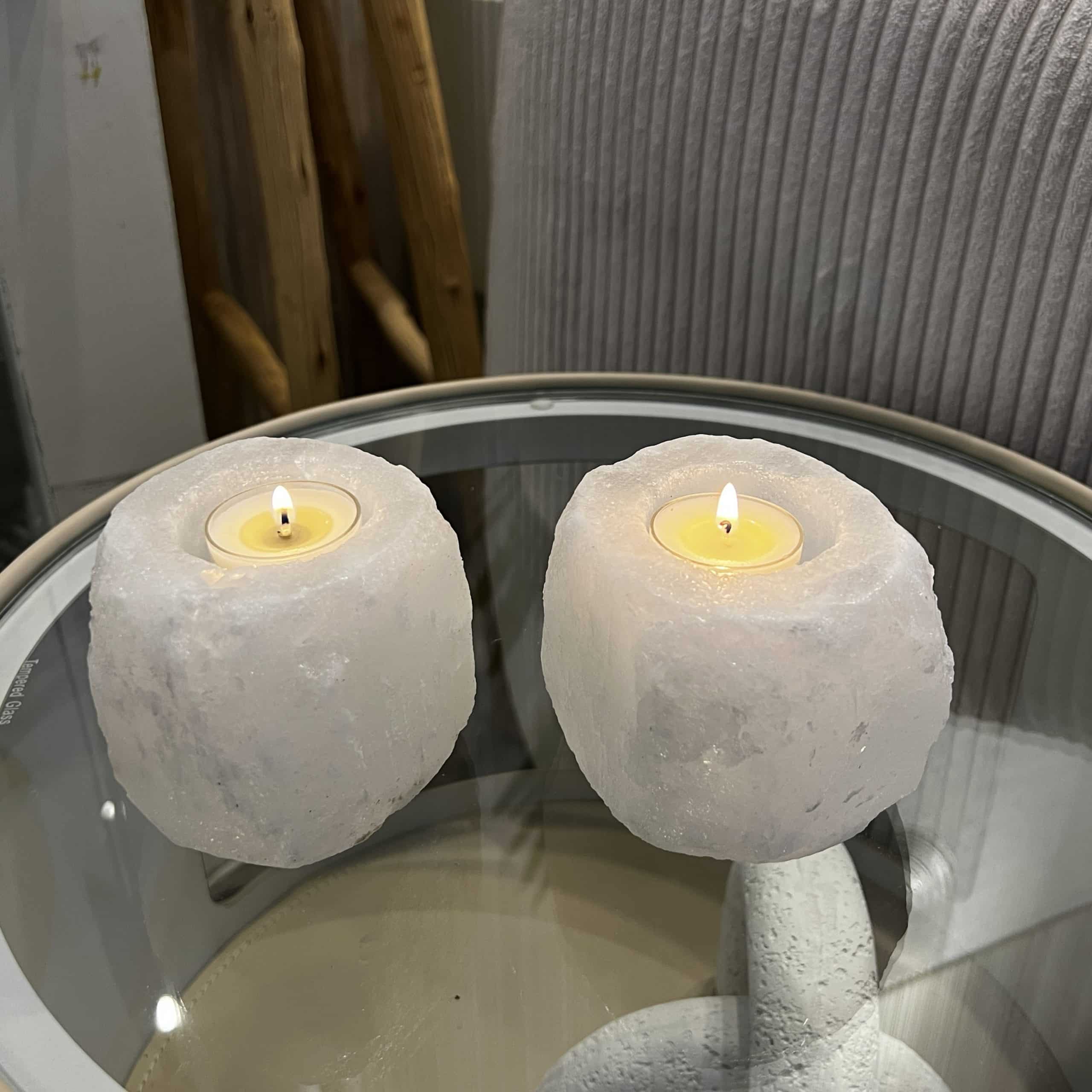 פמוט אבן מלח קטנה דגם איקו