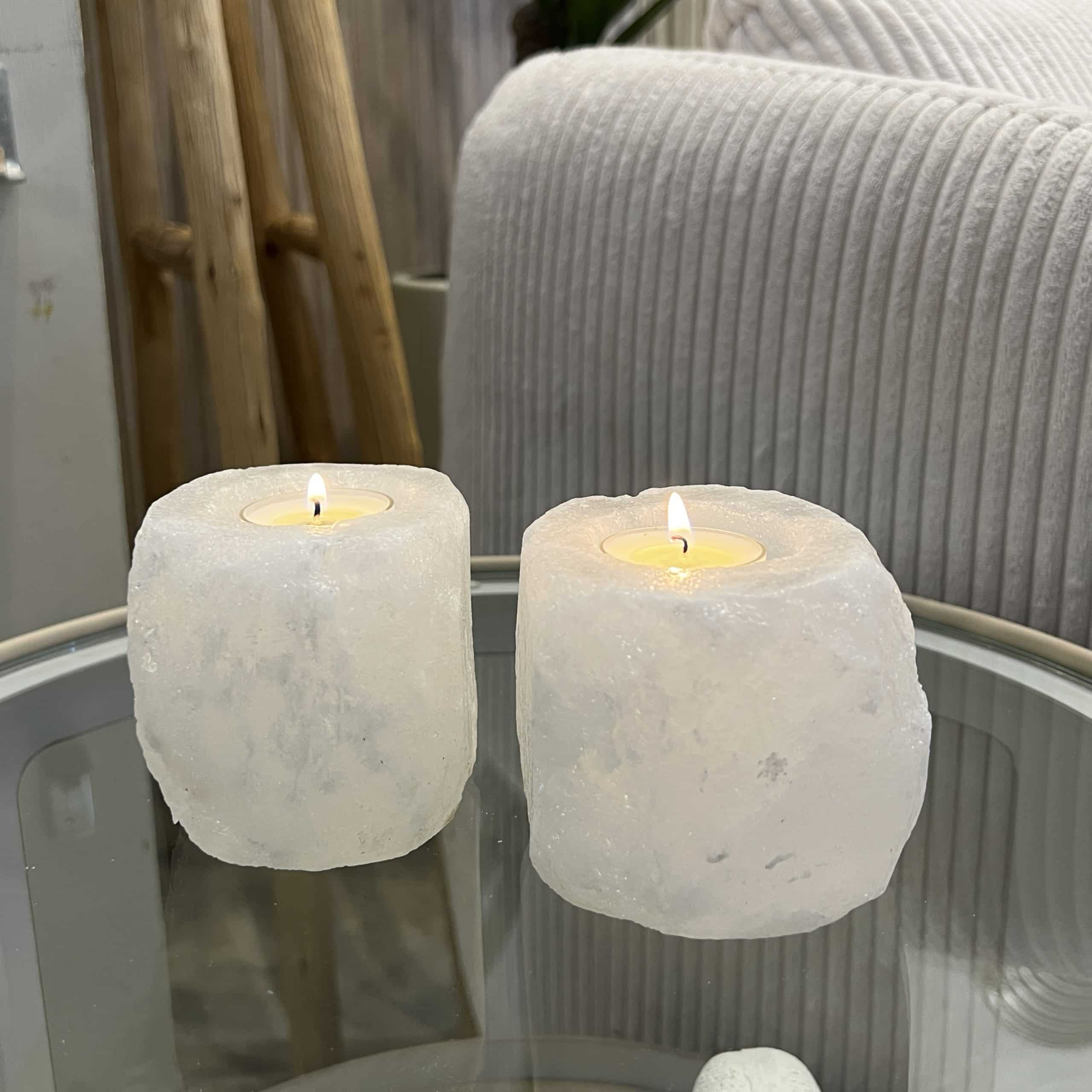 פמוט אבן מלח קטנה דגם איקו