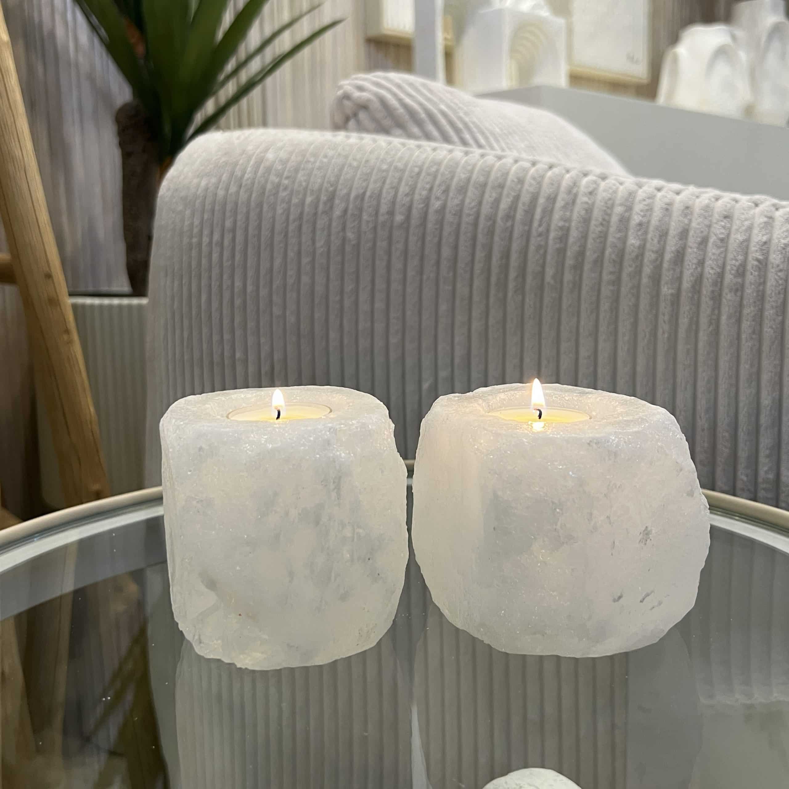 פמוט אבן מלח קטנה דגם איקו