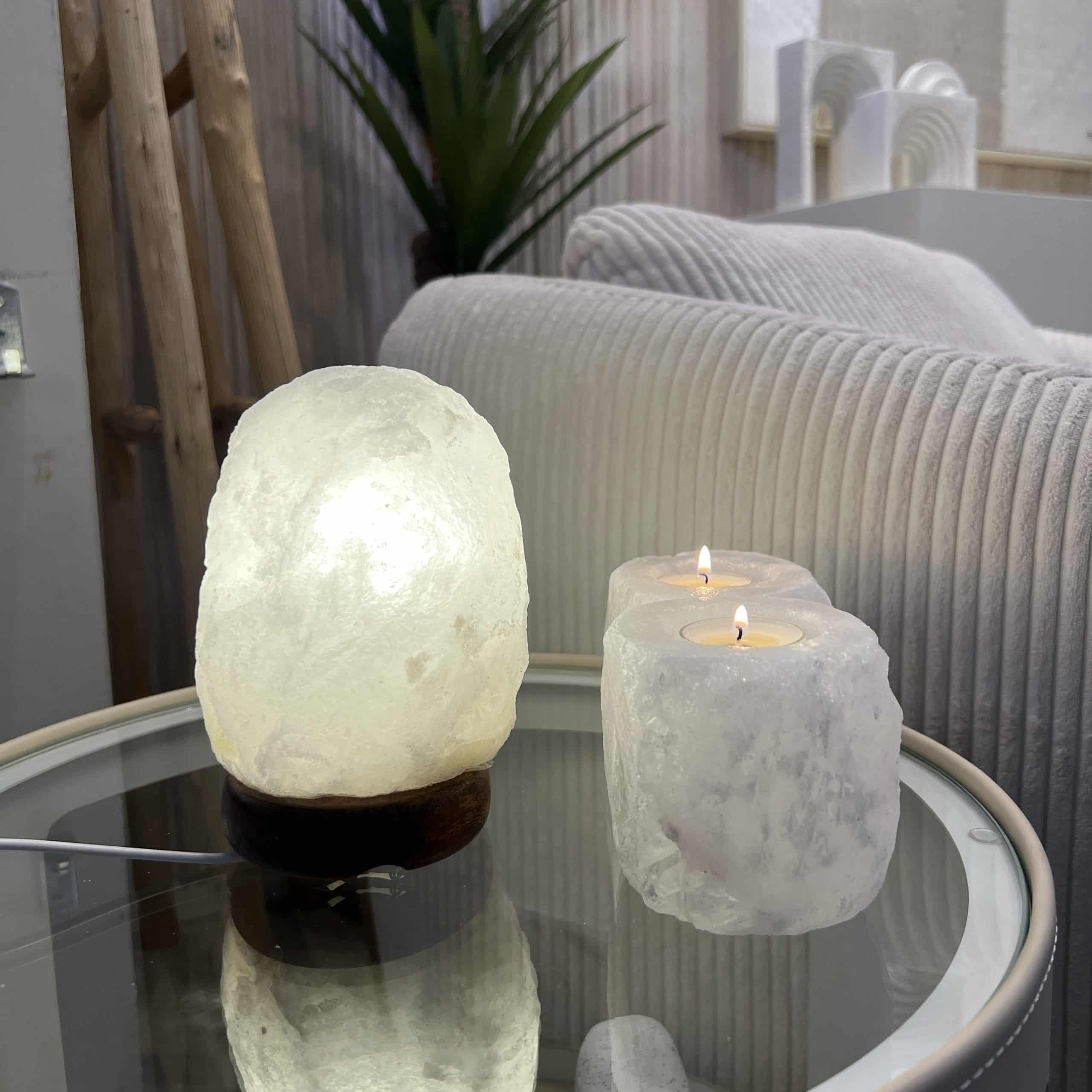 פמוט אבן מלח קטנה דגם איקו