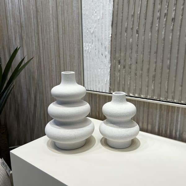 כד קרמיקה לבן קומות אמצע צר דגם איקו