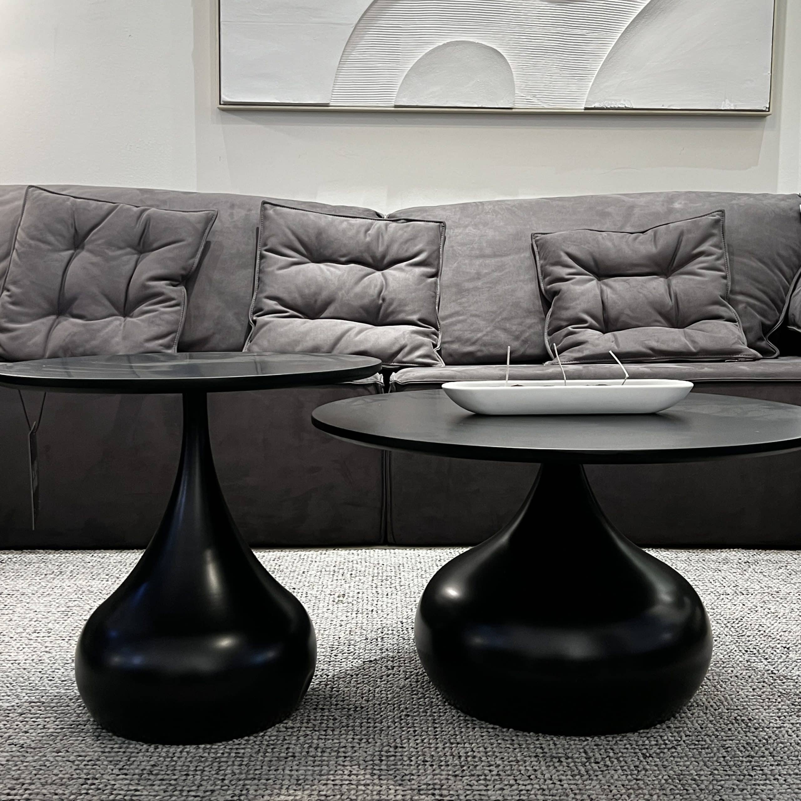 סט שולחנות סלון עגולים שחור רגלי צוואר דק דגם סופיטל סט שולחנות סלון עגולים שחור רגלי צוואר דק דגם סופיטל