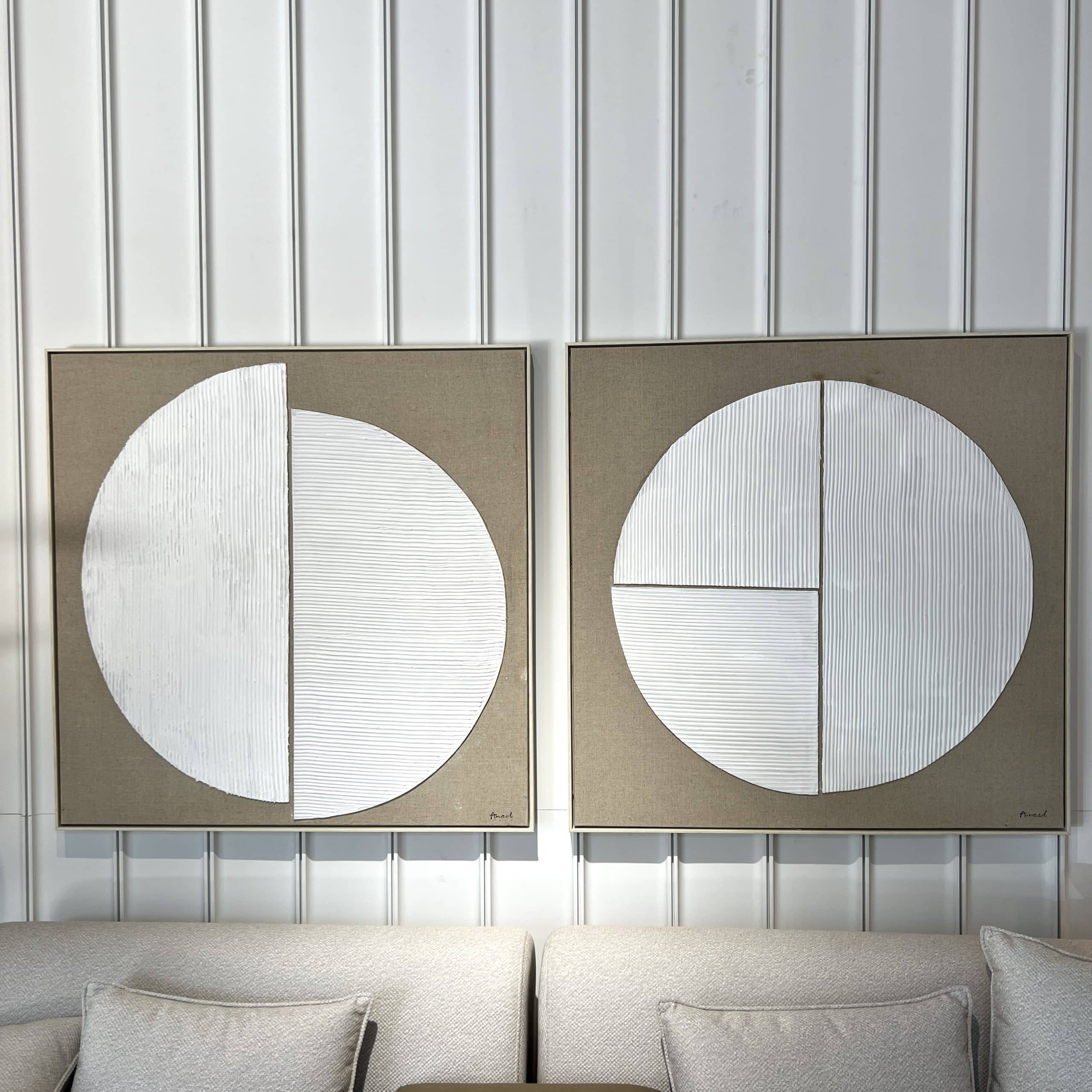 תמונה מעוצבת עיגולים גווני בז לבן דגם אנאל תמונה מעוצבת עיגולים גווני בז לבן דגם אנאל