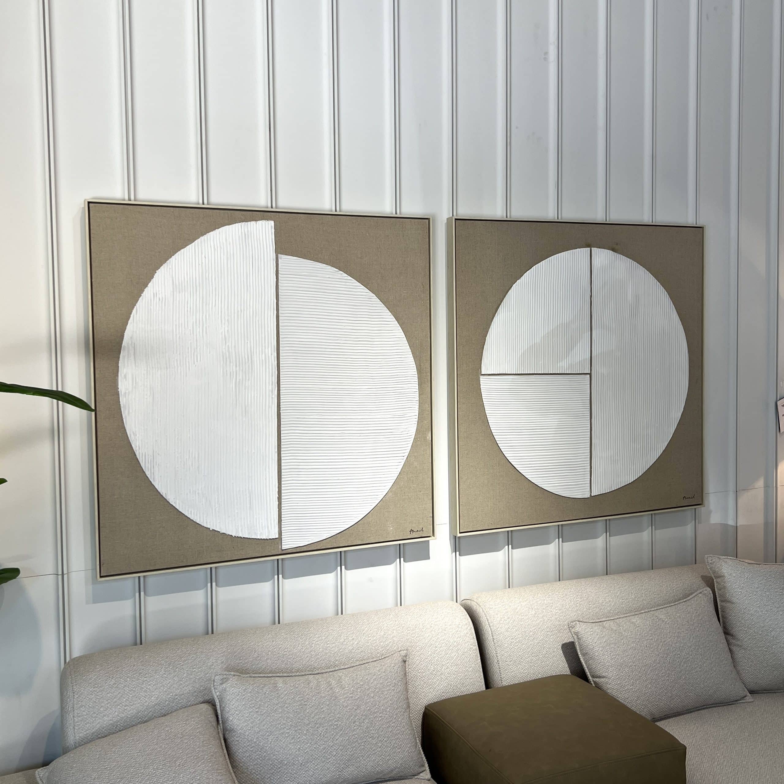 תמונה מעוצבת עיגולים גווני בז לבן דגם אנאל תמונה מעוצבת עיגולים גווני בז לבן דגם אנאל