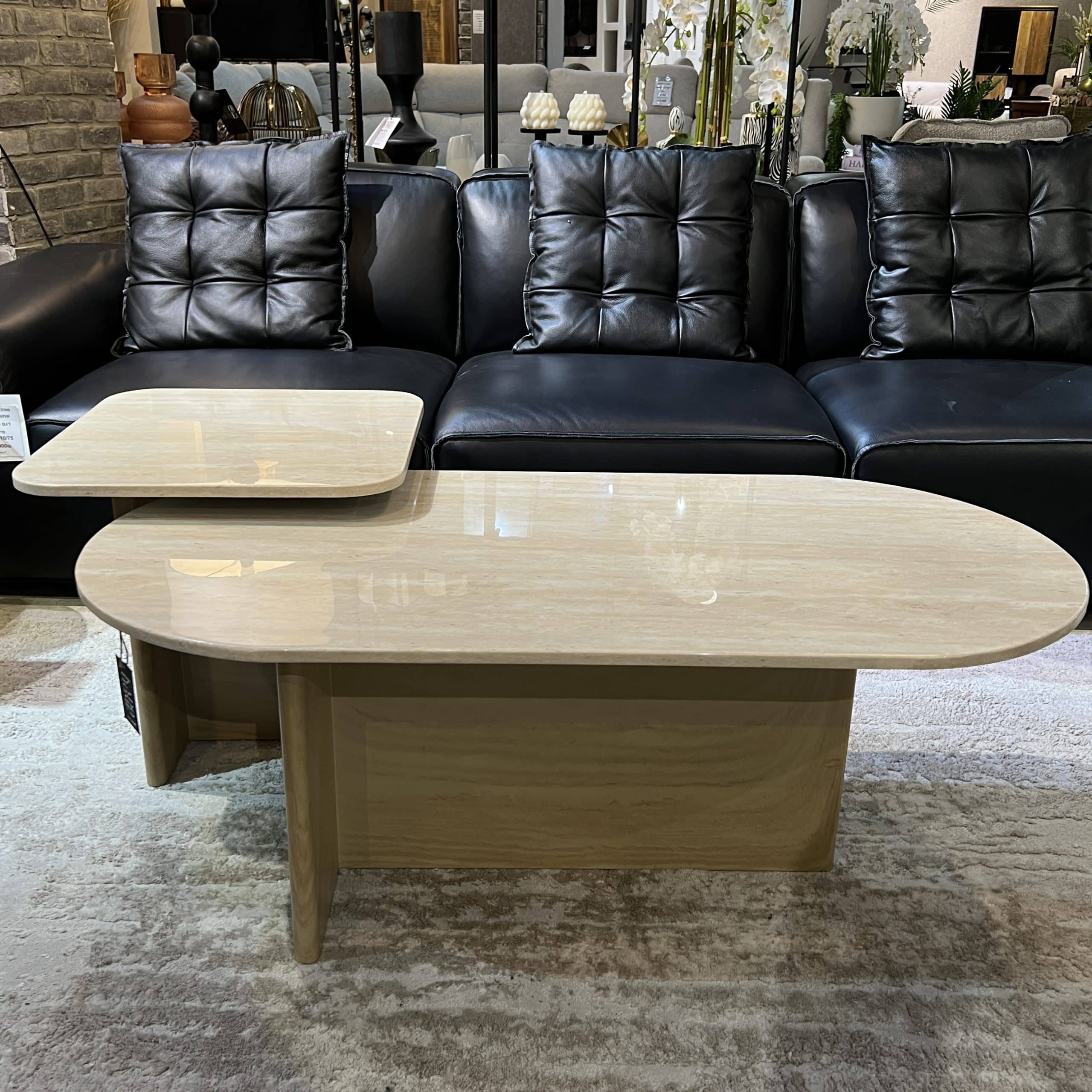 שולחן סלון | שולחן צד טרוורטין רגל פרינט עץ דגם סופיטל שולחן סלון | שולחן צד טרוורטין רגל פרינט עץ דגם סופיטל