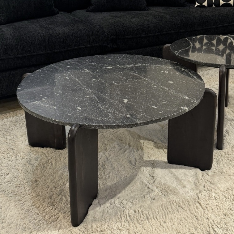 שולחנות סלון דגם פאבריציו שיש שחור רגליים עץ כהה דגם ראבי שולחנות סלון דגם פאבריציו שיש שחור רגליים עץ כהה דגם ראבי