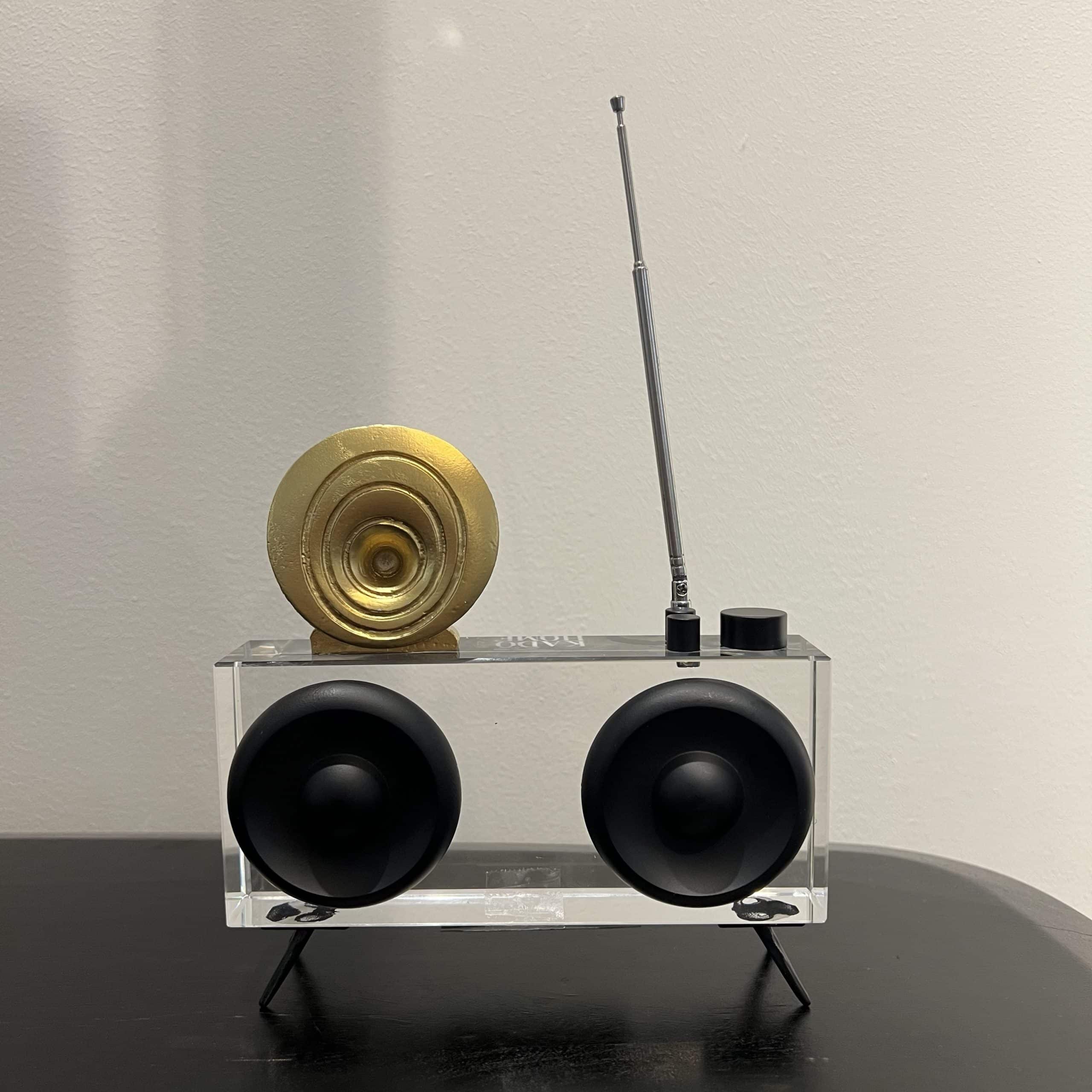 רמקול אקרילי שקוף רגליים שחור דגם איקו רמקול אקרילי שקוף רגליים שחור דגם איקו