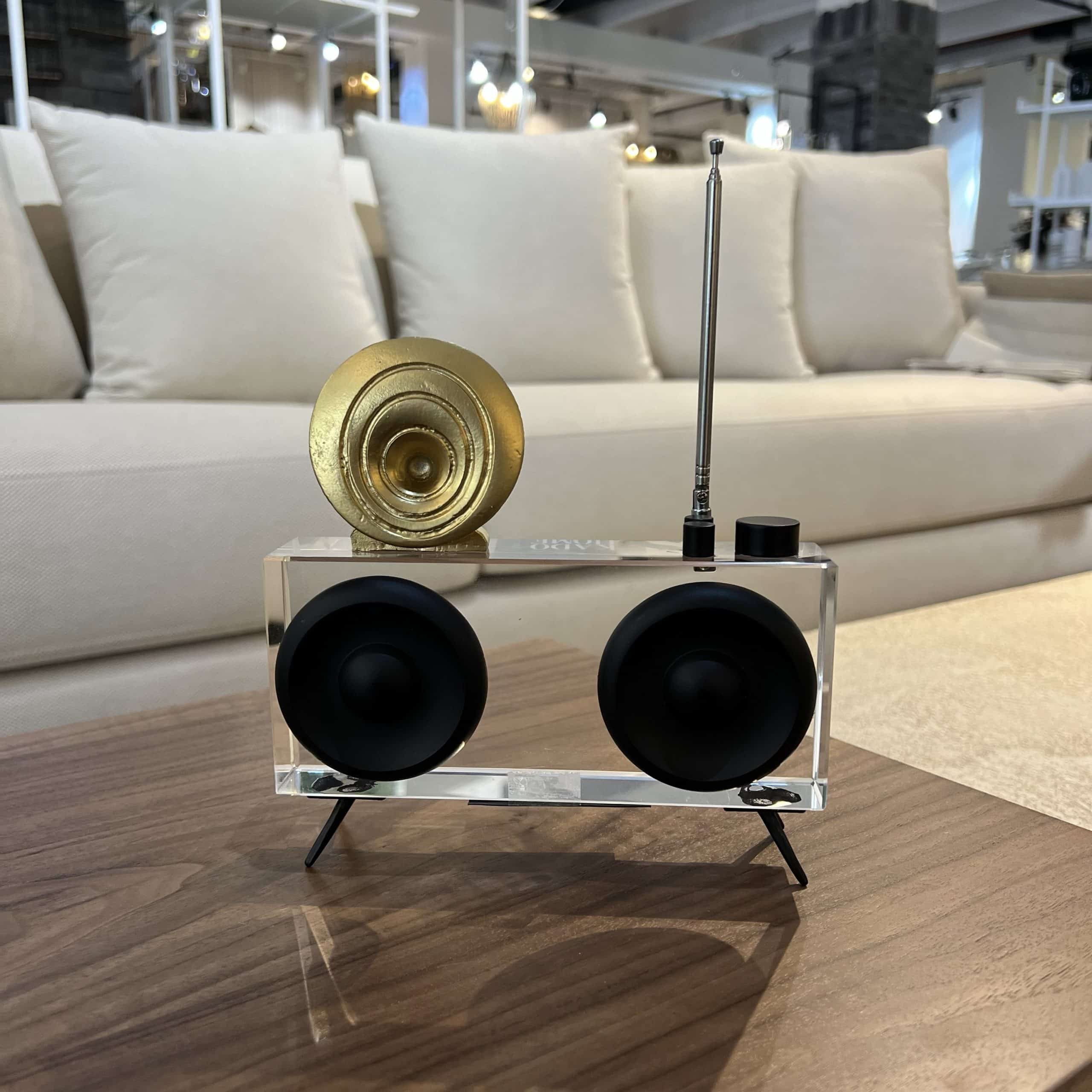 רמקול אקרילי שקוף רגליים שחור דגם איקו רמקול אקרילי שקוף רגליים שחור דגם איקו