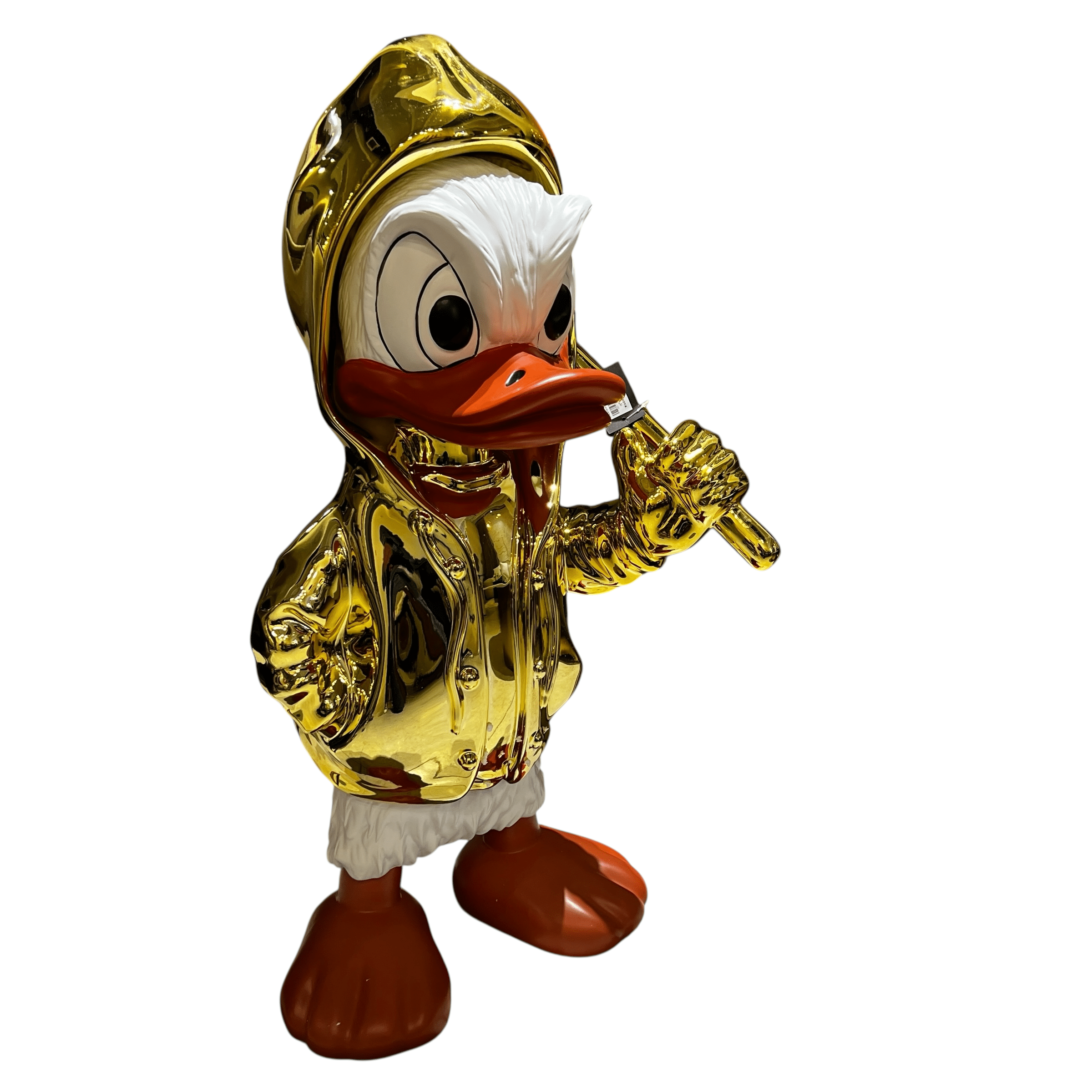פסל יוקרתי דונלד דאק עומד זהב דגם איקו פסל יוקרתי דונלד דאק עומד זהב דגם איקו