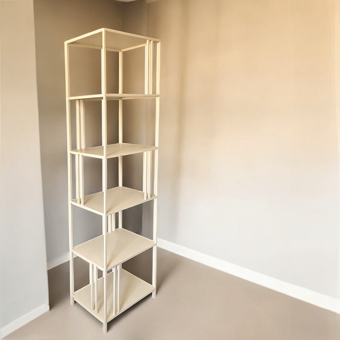 יחידת מדפים מעוצבת סידני צרה 60/40/200 מתכת שמנת דגם סופיטל - אספקה 9.25 יחידת מדפים מעוצבת סידני צרה 60/40/200 מתכת שמנת דגם סופיטל - אספקה 9.25