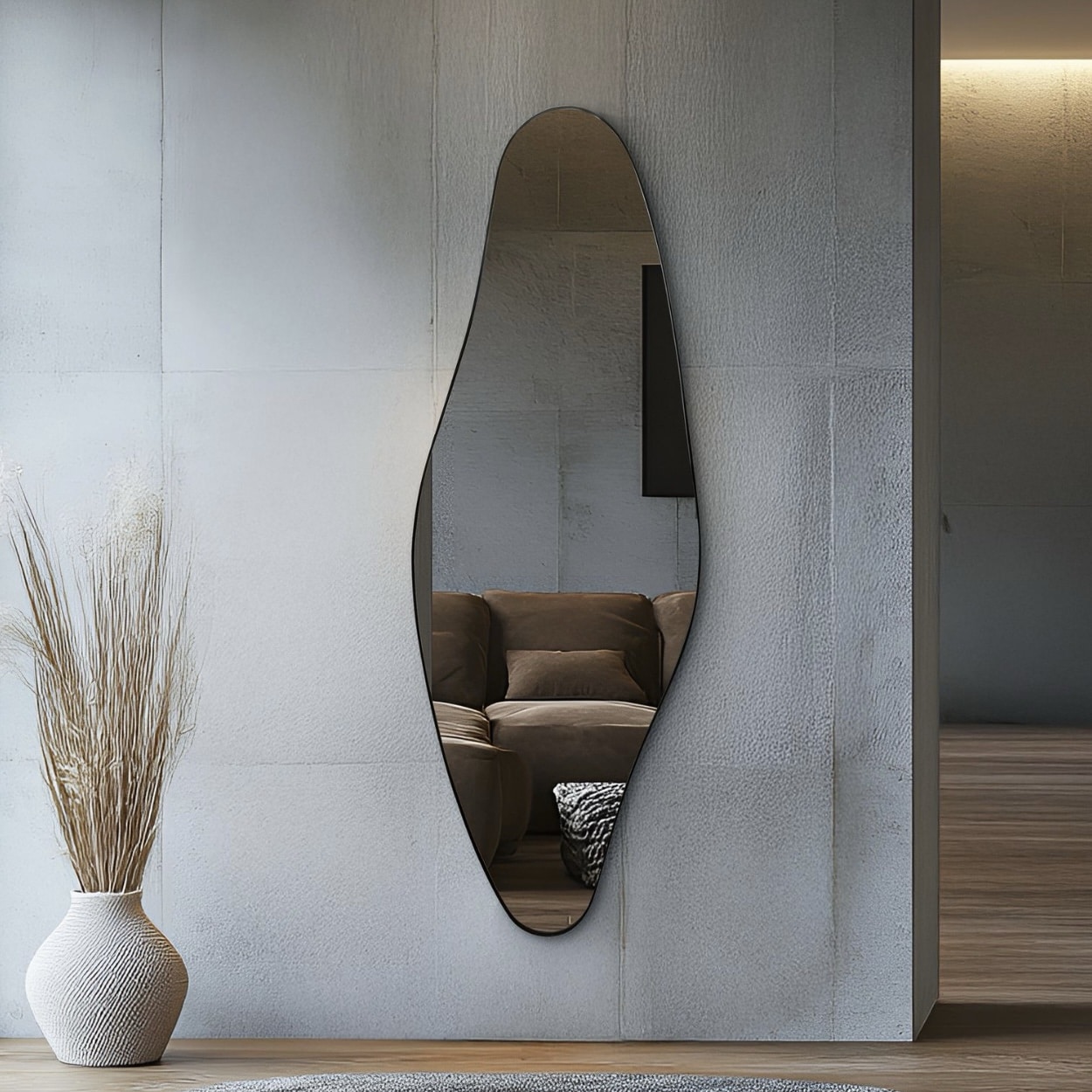 מראה אסימטרית מסגרת שחורה דגם שחם מראה אסימטרית מסגרת שחורה דגם שחם