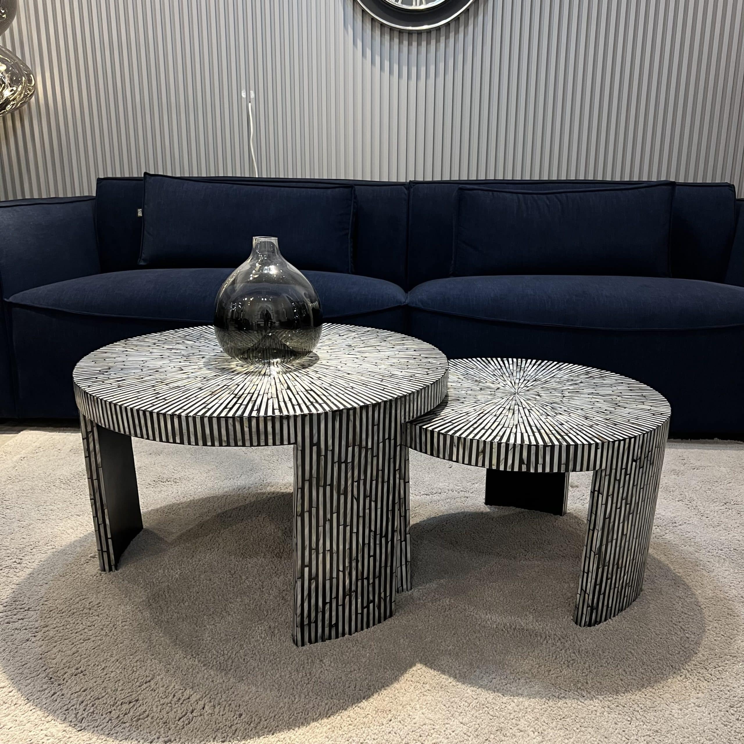 סט 2 שולחנות סלון קרלה פנינה שחור - חיסול!!