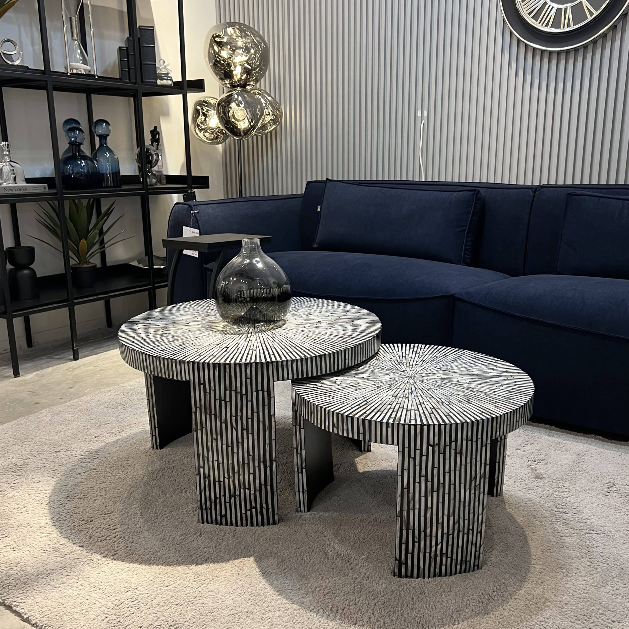 סט 2 שולחנות סלון קרלה פנינה שחור - חיסול!!