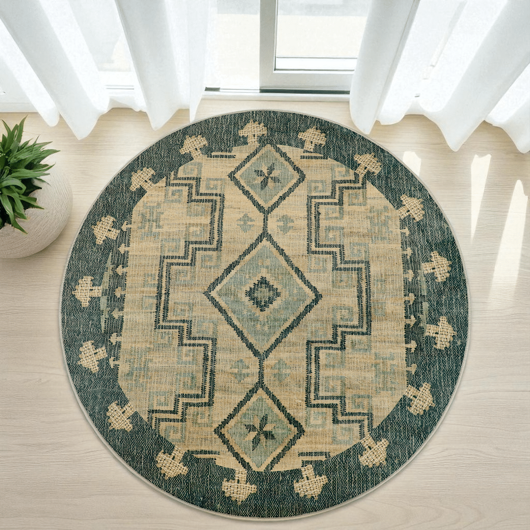 שטיח ירוק בז דגם קאוליפה איזיקלין- SALE!! שטיח ירוק בז דגם קאוליפה איזיקלין- SALE!!