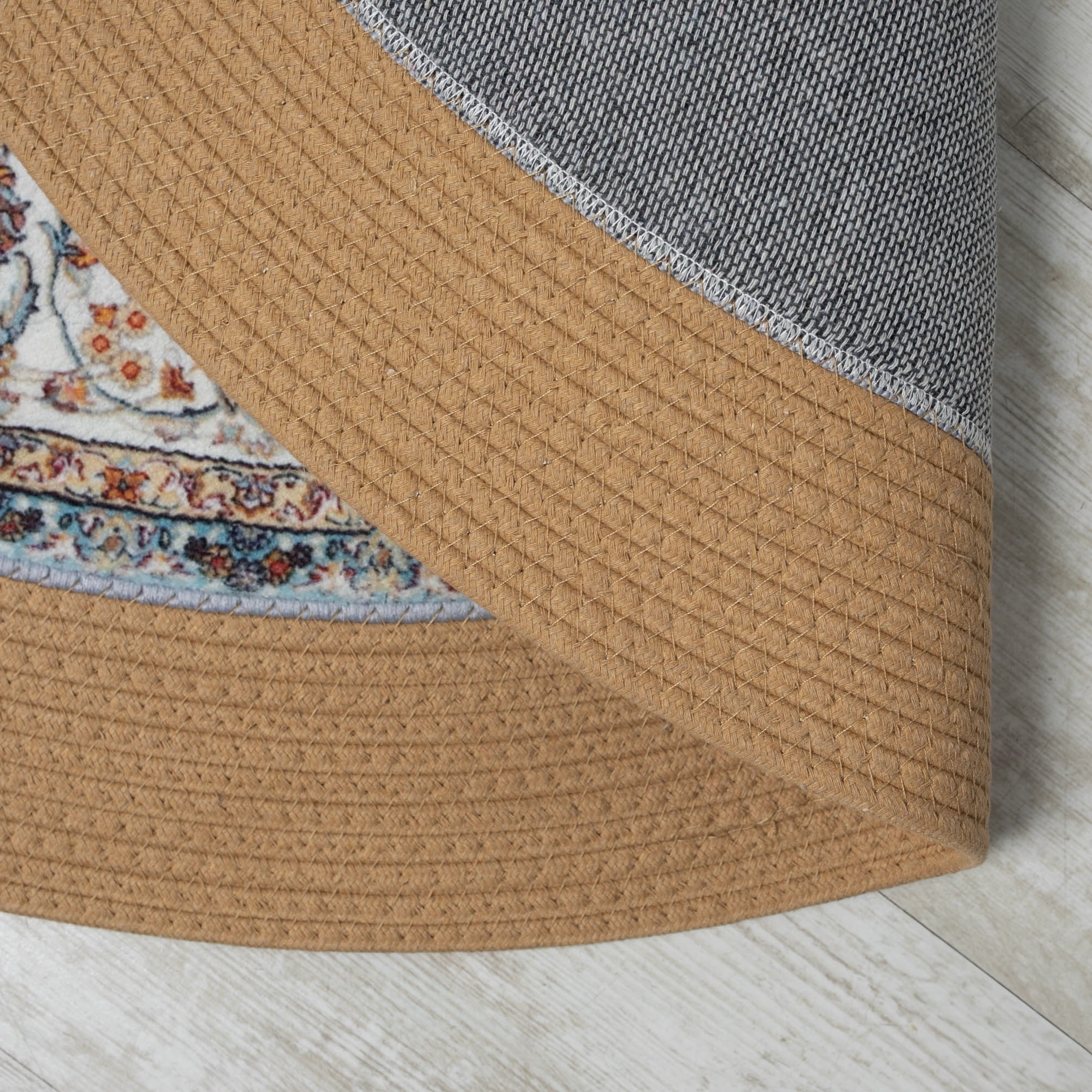 שטיח חבל וינטאג׳ דגם אינדיגו חבל טורקיז 120סמ - SALE! שטיח חבל וינטאג׳ דגם אינדיגו חבל טורקיז 120סמ - SALE!