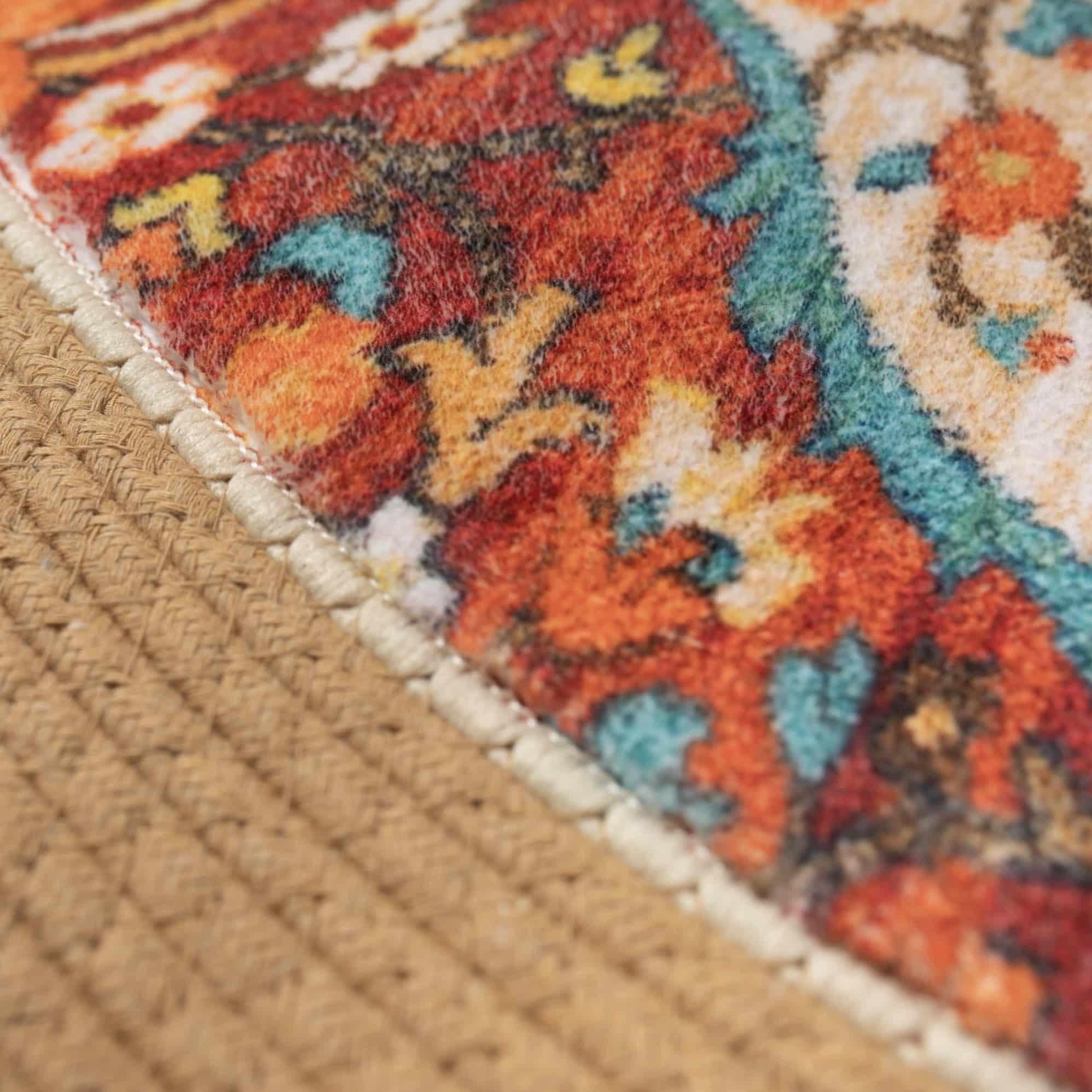 שטיח חבל וינטאג׳ דגם אינדיגו חבל חמרה 120סמ - SALE! שטיח חבל וינטאג׳ דגם אינדיגו חבל חמרה 120סמ - SALE!