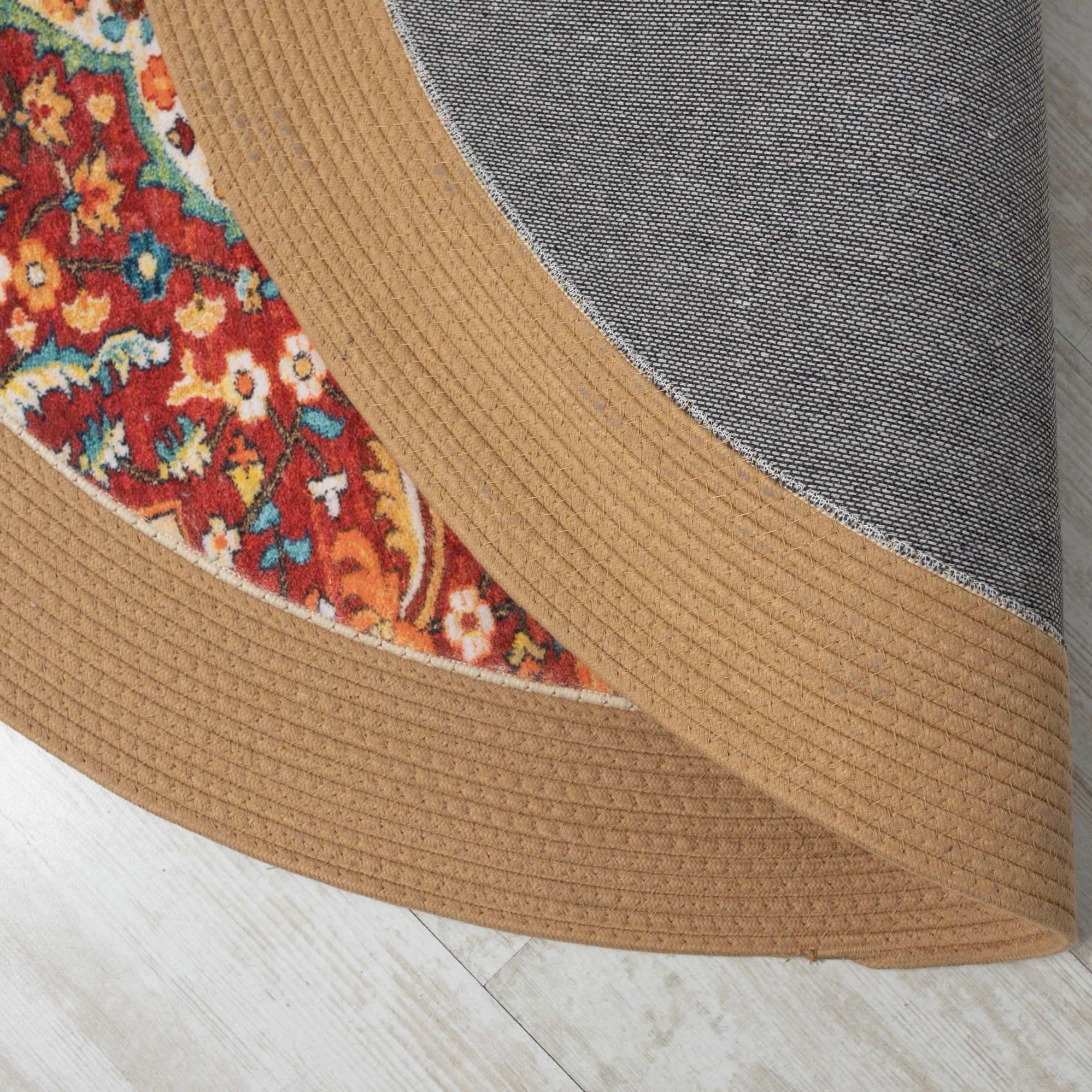 שטיח חבל וינטאג׳ דגם אינדיגו חבל חמרה 120סמ - SALE! שטיח חבל וינטאג׳ דגם אינדיגו חבל חמרה 120סמ - SALE!