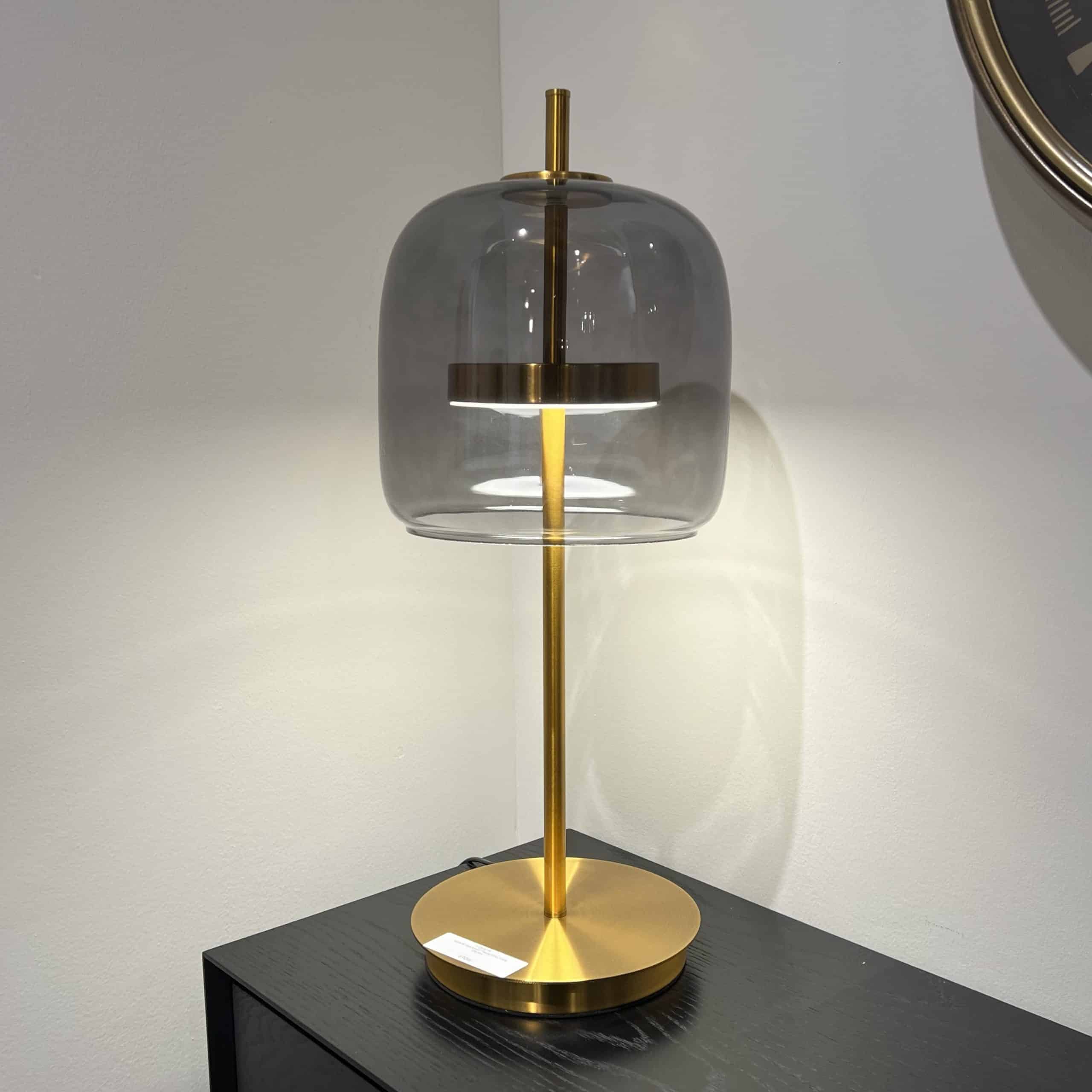 מנורה שולחן קלאסיק זכוכית אפורה 24/56 דגם פלור