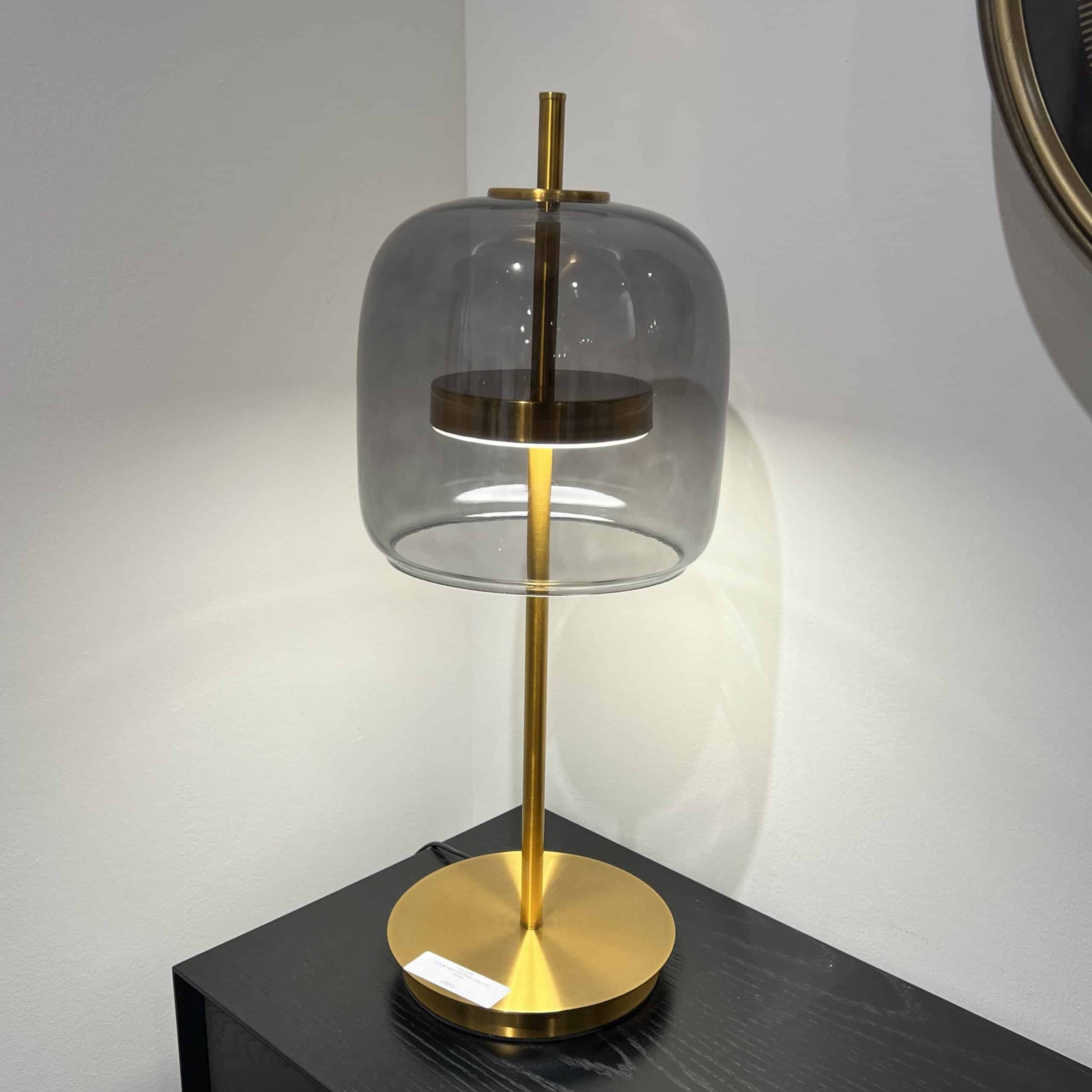 מנורה שולחן קלאסיק זכוכית אפורה 24/56 דגם פלור