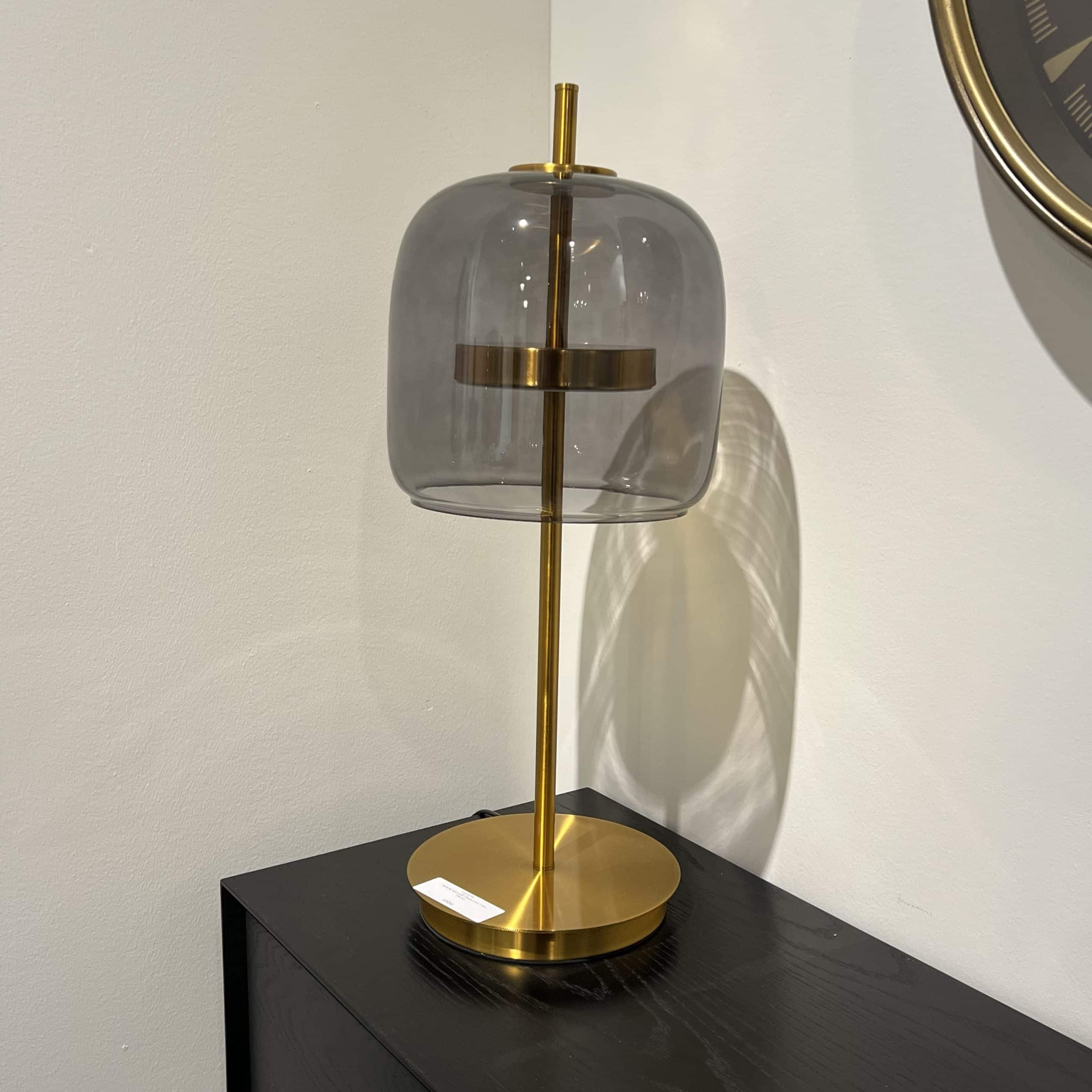 מנורה שולחן קלאסיק זכוכית אפורה 24/56 דגם פלור