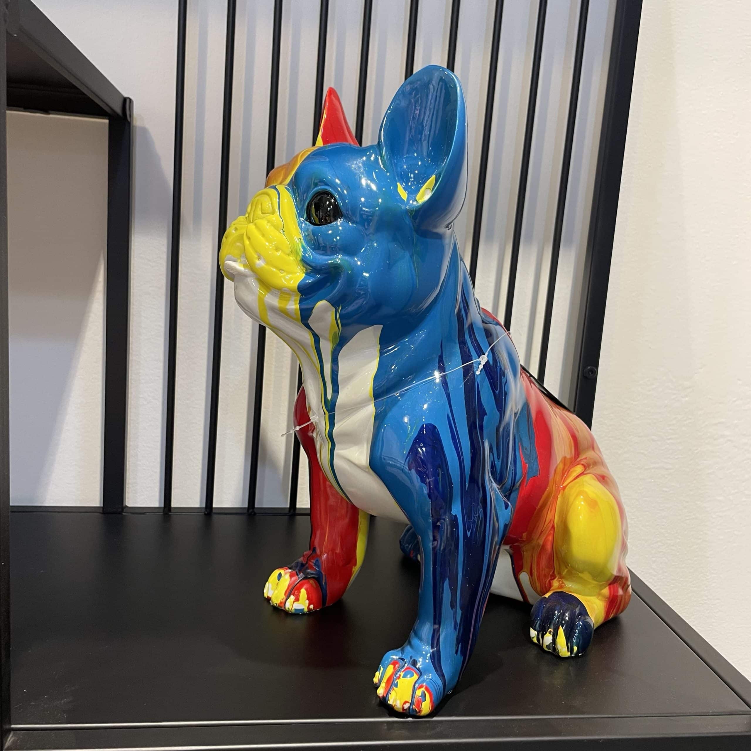 פסל כלב בולדוג צבעוני דגם איקו פסל כלב בולדוג צבעוני דגם איקו