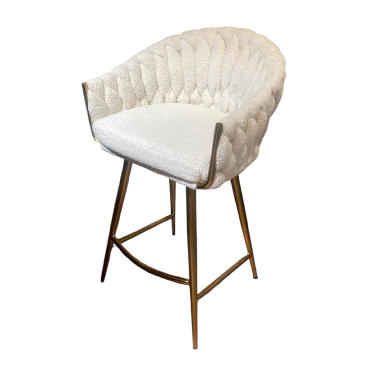 כסא בר יוקרתי דגם מילה בוקלה שמנת רגל זהב - אחרון! כסא בר יוקרתי דגם מילה בוקלה שמנת רגל זהב - אחרון!