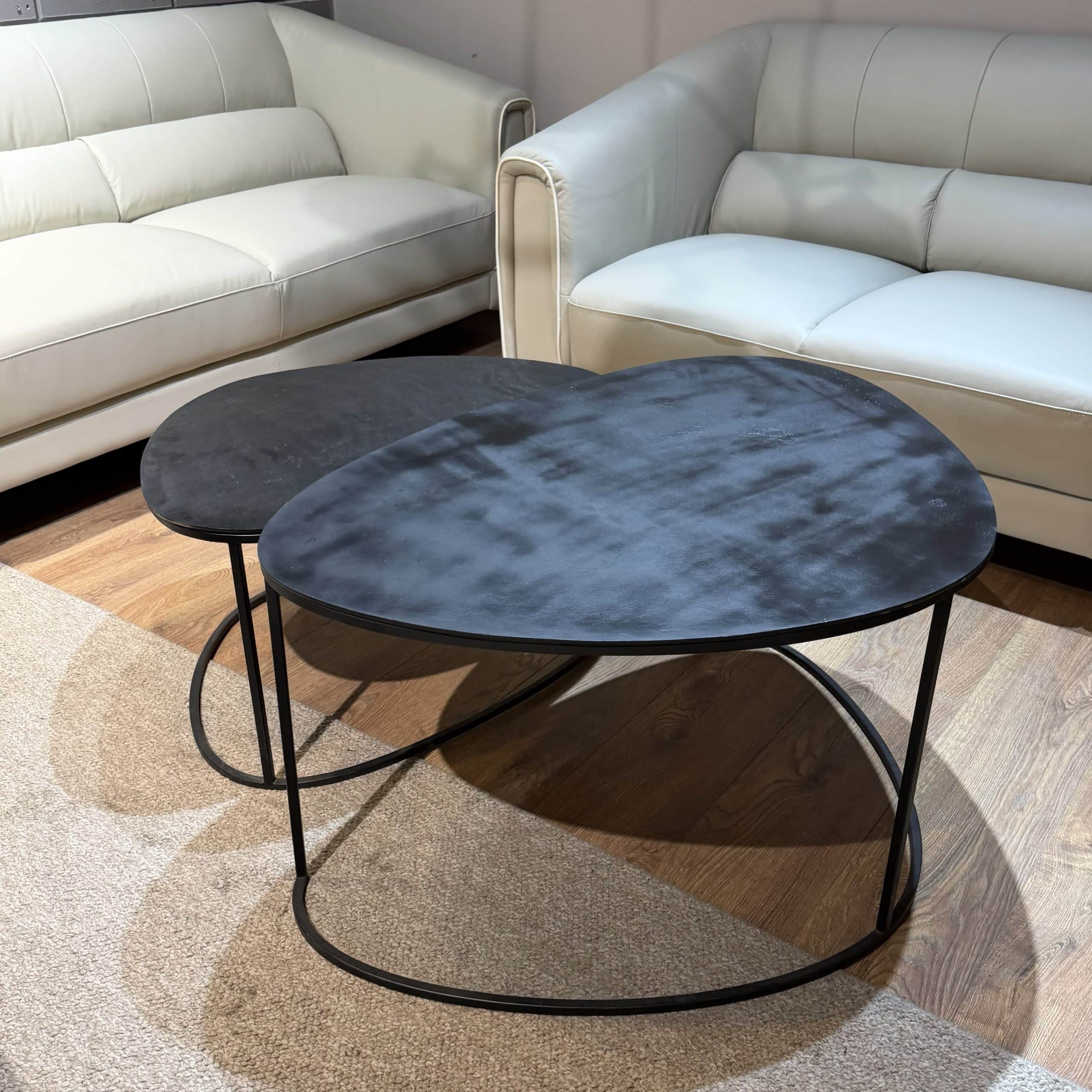 סט שולחנות סלון משולשים צביעה שחור דגם רויאל - חיסול מתצוגה סט שולחנות סלון משולשים צביעה שחור דגם רויאל - חיסול מתצוגה