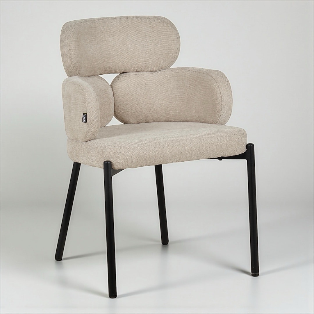 כיסא יוקרתי באבלס אריג שמנת ברזל שחור דגם לוסי - קולקציה חדשה! כיסא יוקרתי באבלס אריג שמנת ברזל שחור דגם לוסי - קולקציה חדשה!