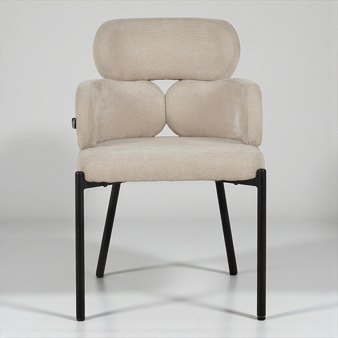 כיסא יוקרתי באבלס אריג שמנת ברזל שחור דגם לוסי - קולקציה חדשה! כיסא יוקרתי באבלס אריג שמנת ברזל שחור דגם לוסי - קולקציה חדשה!