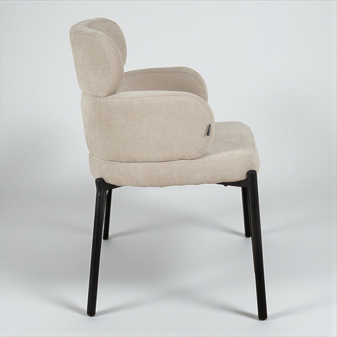 כיסא יוקרתי באבלס אריג שמנת ברזל שחור דגם לוסי - קולקציה חדשה! כיסא יוקרתי באבלס אריג שמנת ברזל שחור דגם לוסי - קולקציה חדשה!