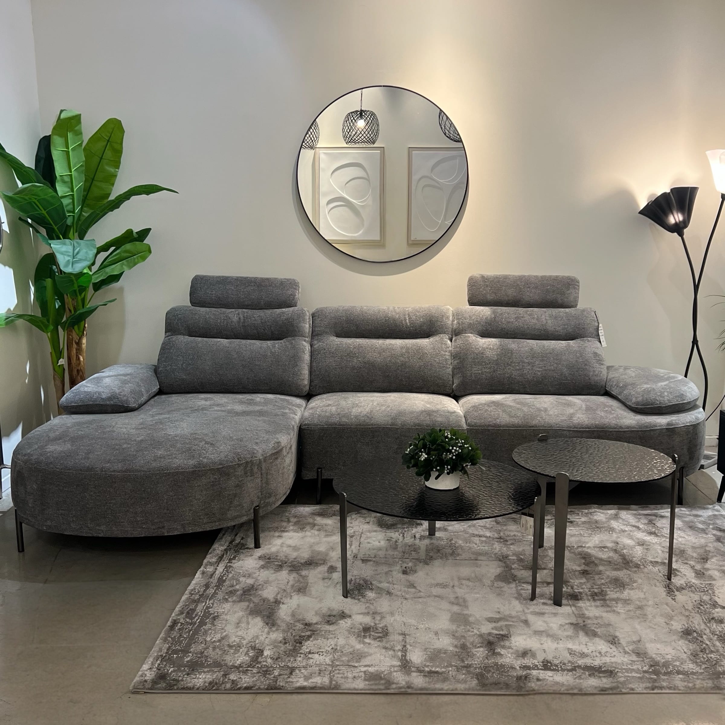 ספה פינתית מעוגלת משענות גב זזות אפור כהה שזנלונג שמאל / ימין דגם ביל ספה פינתית מעוגלת משענות גב זזות אפור כהה שזנלונג שמאל / ימין דגם ביל